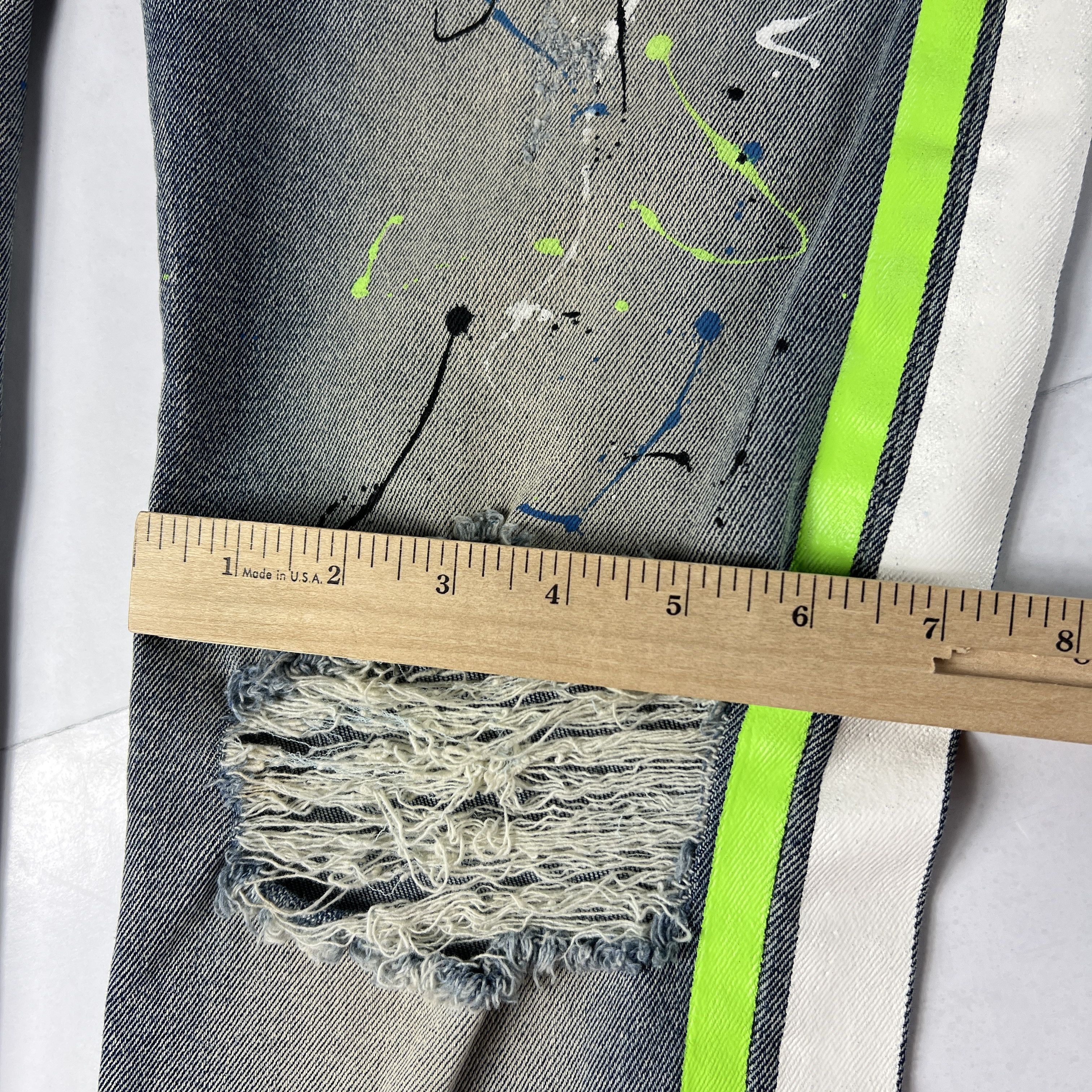 Cult Of Individuality Cult Of Individuality Jean Rocker Slim Paint Splatter Denim Size US 33 - 18 Thumbnail