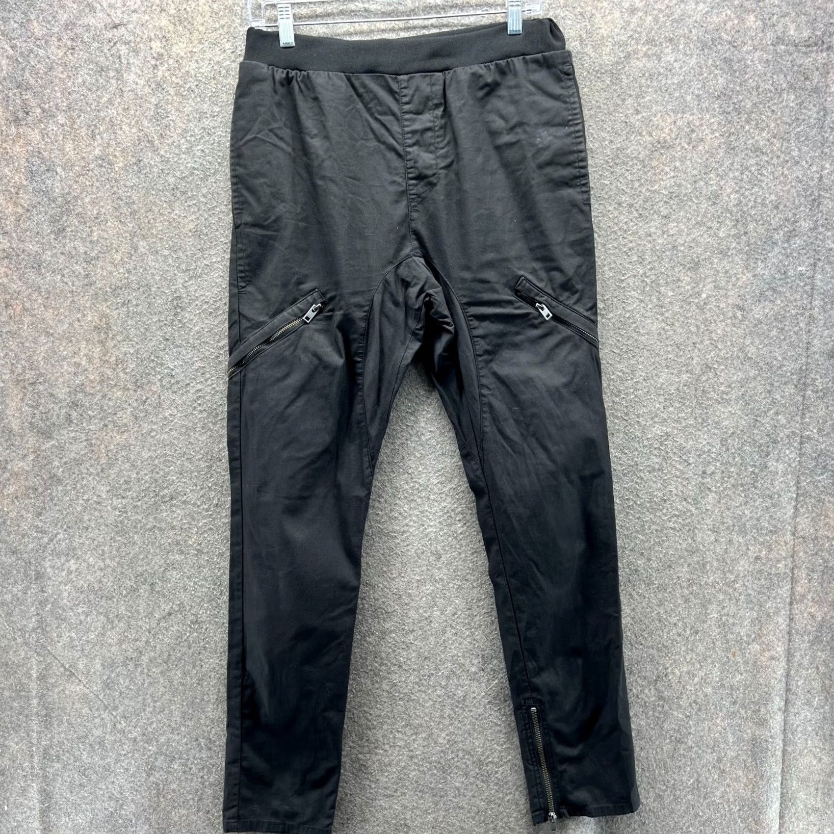 Zanerobe Zanerobe Pants Mens 32 Black Jogger Zip Detail Stretch Casual Sureshot Tapered Size US 32 / EU 48 - 2 Thumbnail