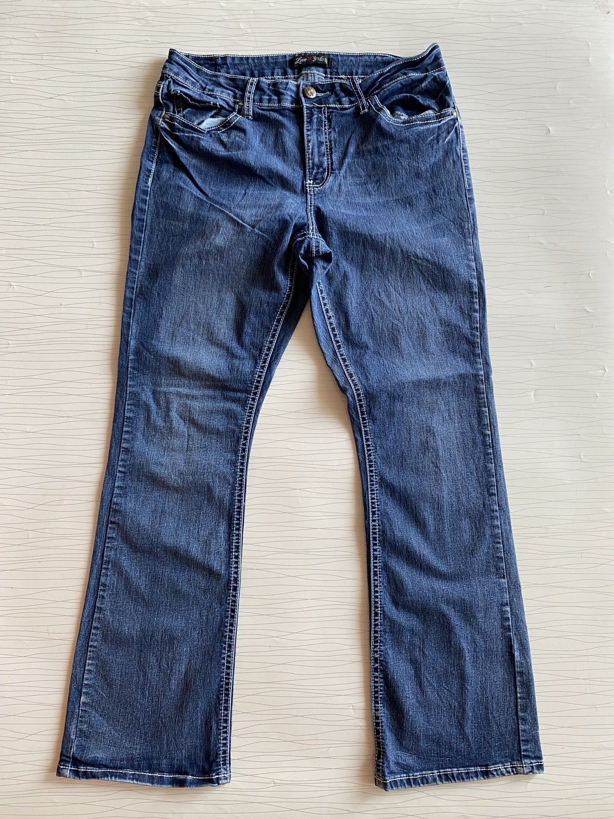 If Six Was Nine Japanese brand love indigo flare denim Size US 34 / EU 50 - 2 Thumbnail
