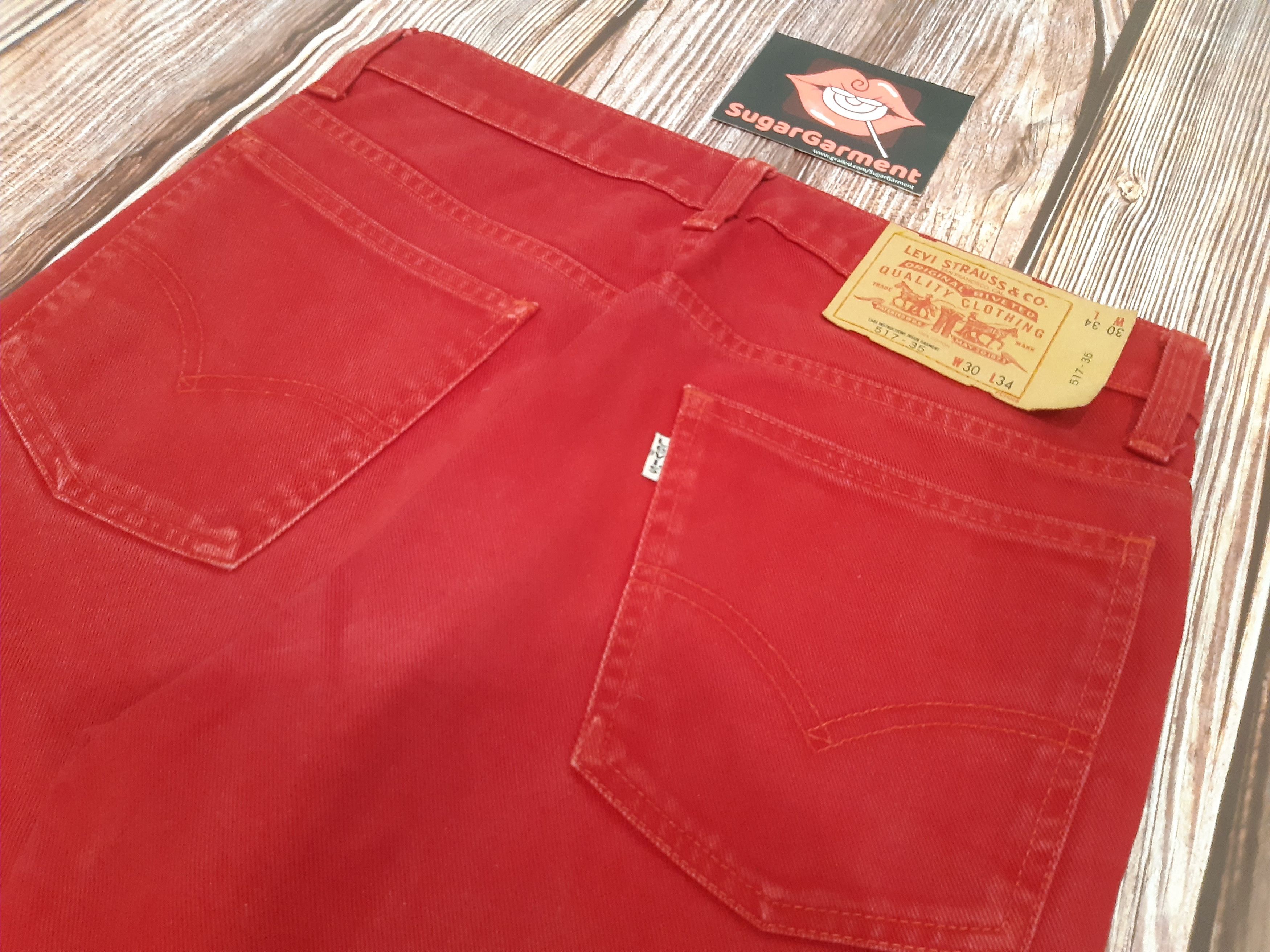 Levi's Levis 517 Jeans Bootcut RARE RED Size US 29 - 9 Thumbnail