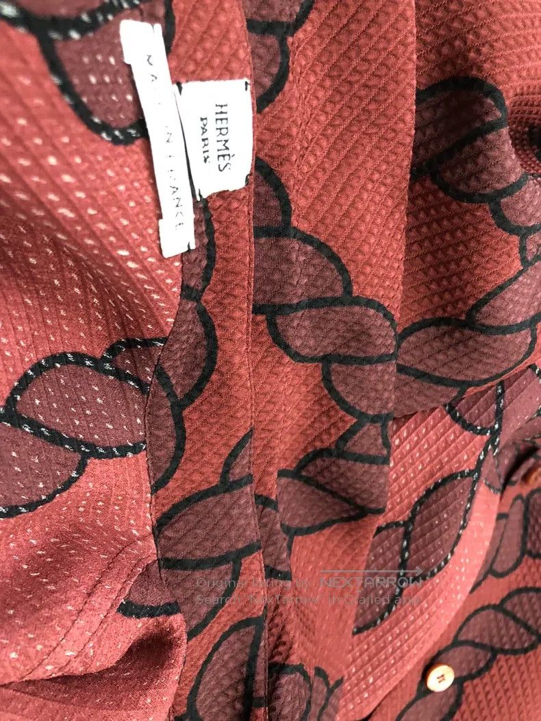 Hermes Hermes Color-blocked mulberry silk shirt Size XS / US 0-2 / IT 36-38 - 6 Thumbnail