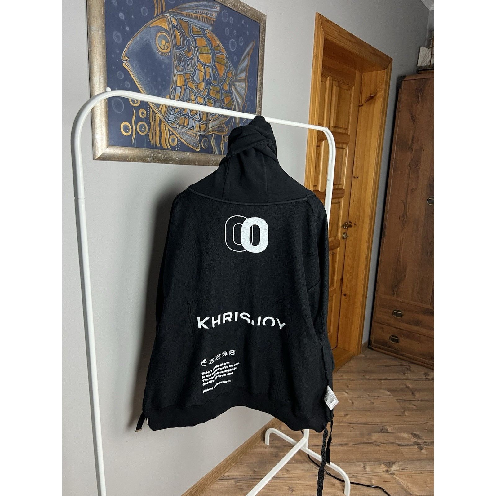 Khrisjoy KhrisJoy Women`s Black Oversized Zip Hoodie Sweater Size 00 Size XXS / US 00 / IT 34 - 9 Thumbnail
