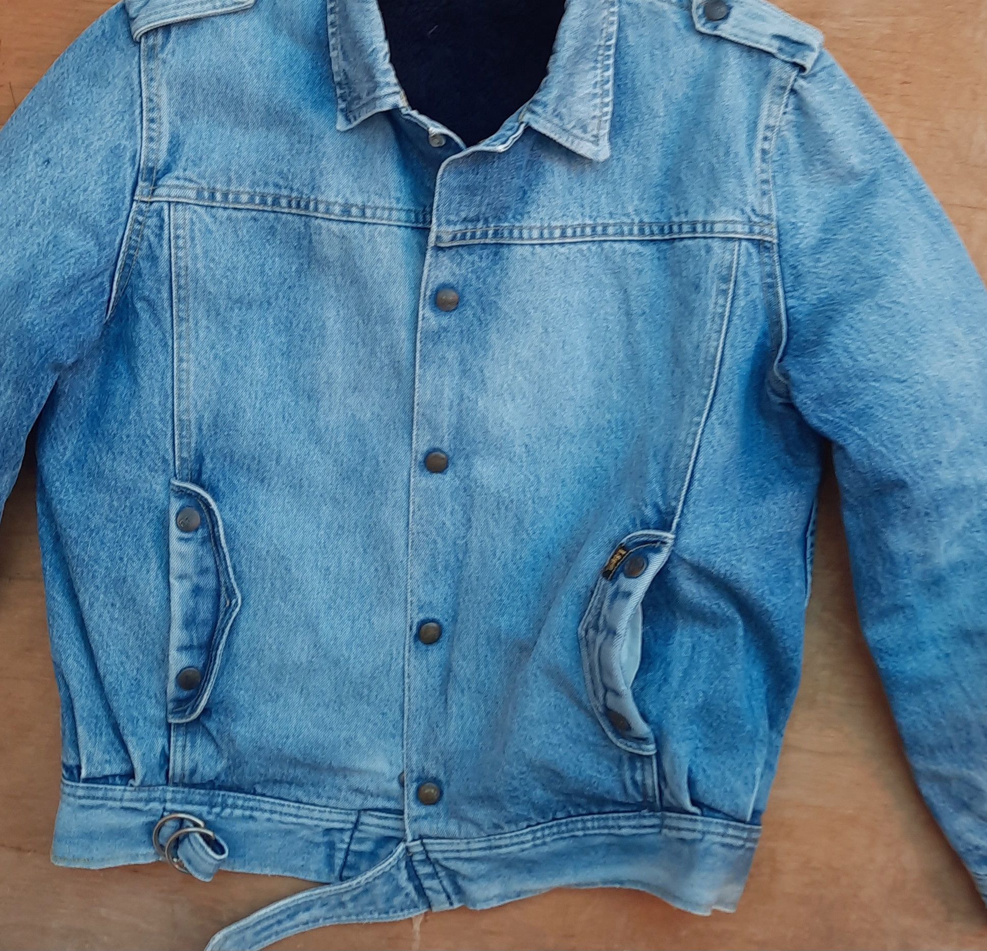 Lee Lee Vintage Denim Motorcycle Sherpa Jacket Belted style Size US M / EU 48-50 / 2 - 2 Thumbnail