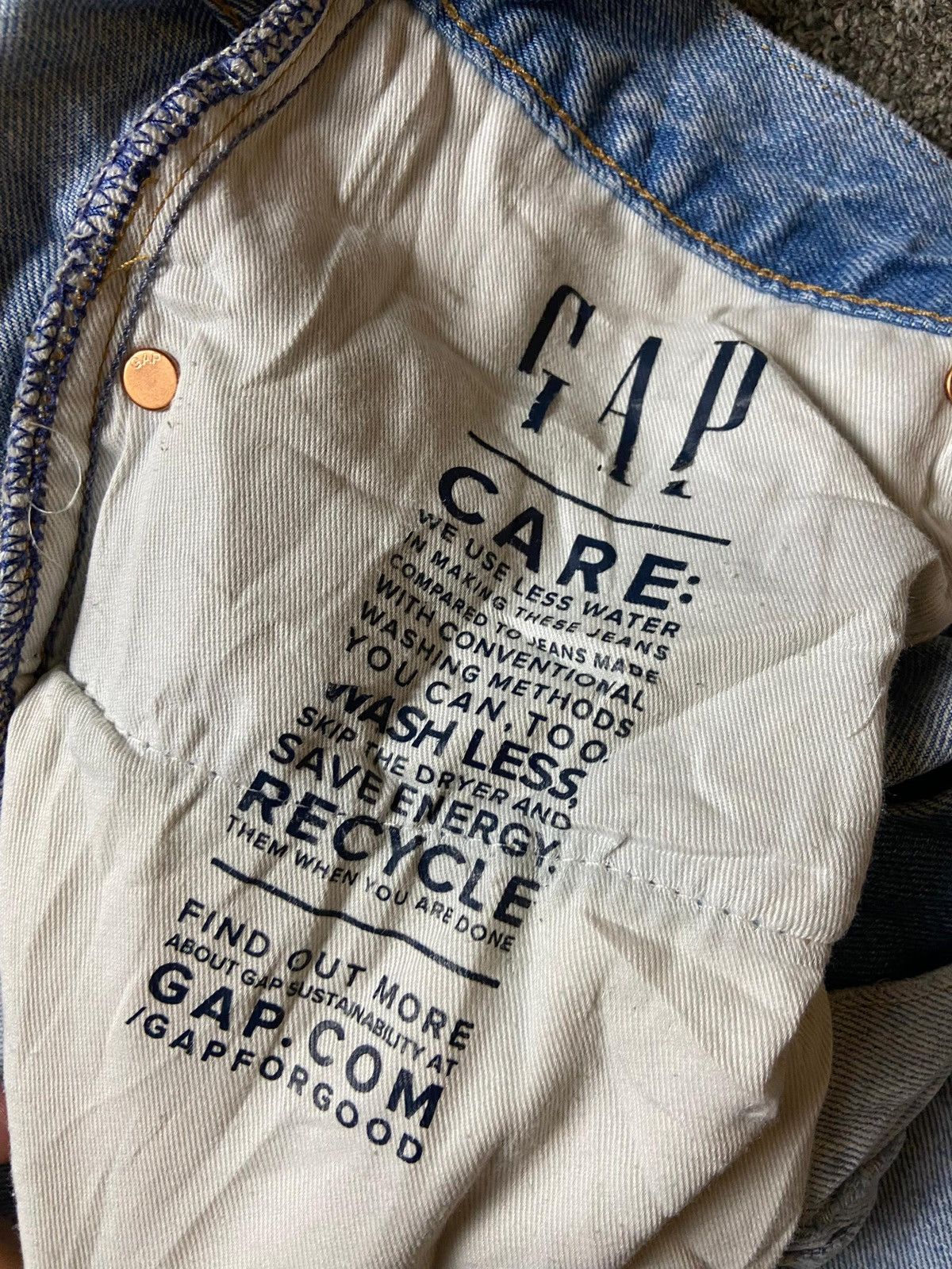 Gap × Vintage GAP 90’s Loose Cut Distressed Denim Ripped Jeans (123) Size US 33 - 4 Thumbnail