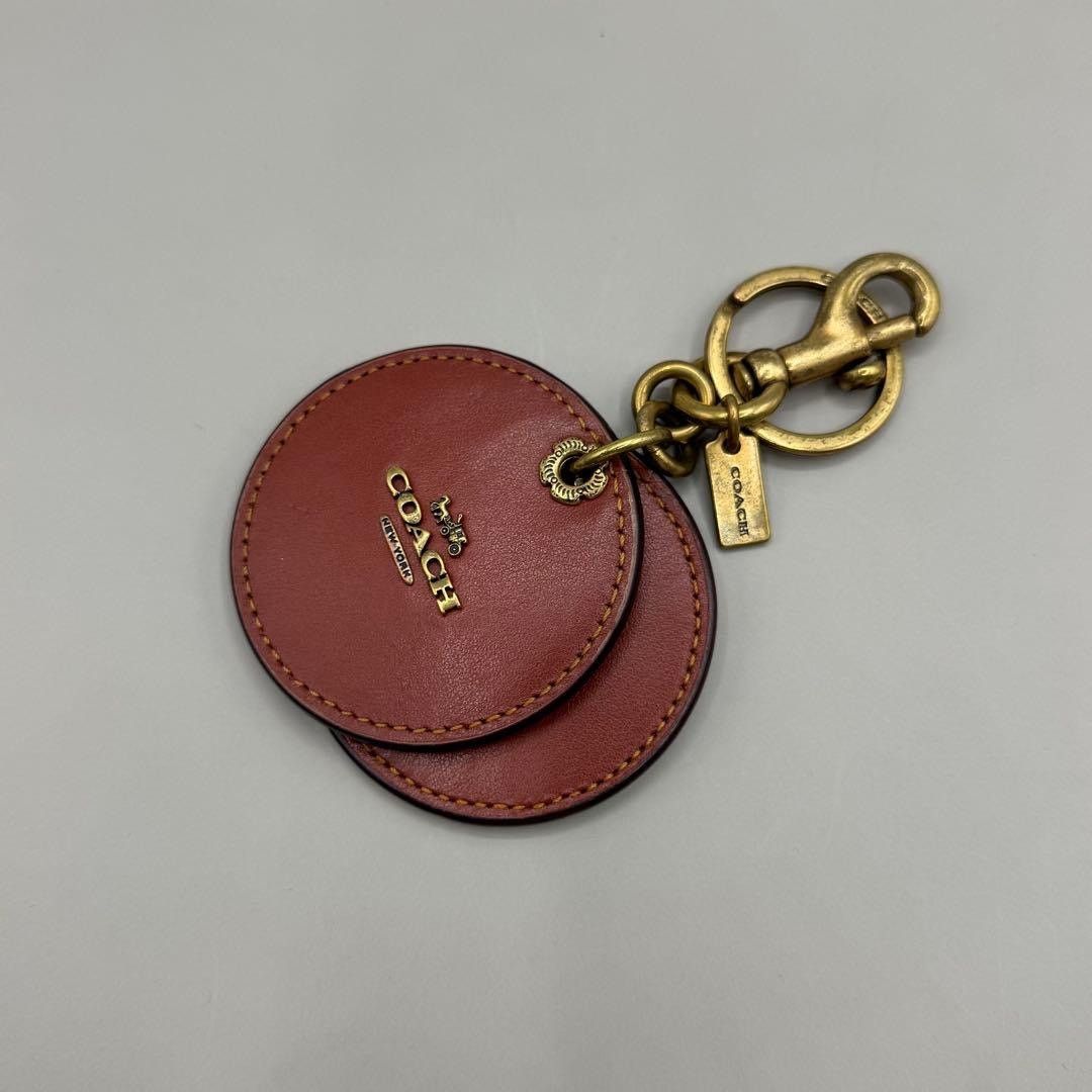 Coach Coach Brown Jacquard Circle Mirror Keychain Tea Rose Size ONE SIZE - 3 Thumbnail