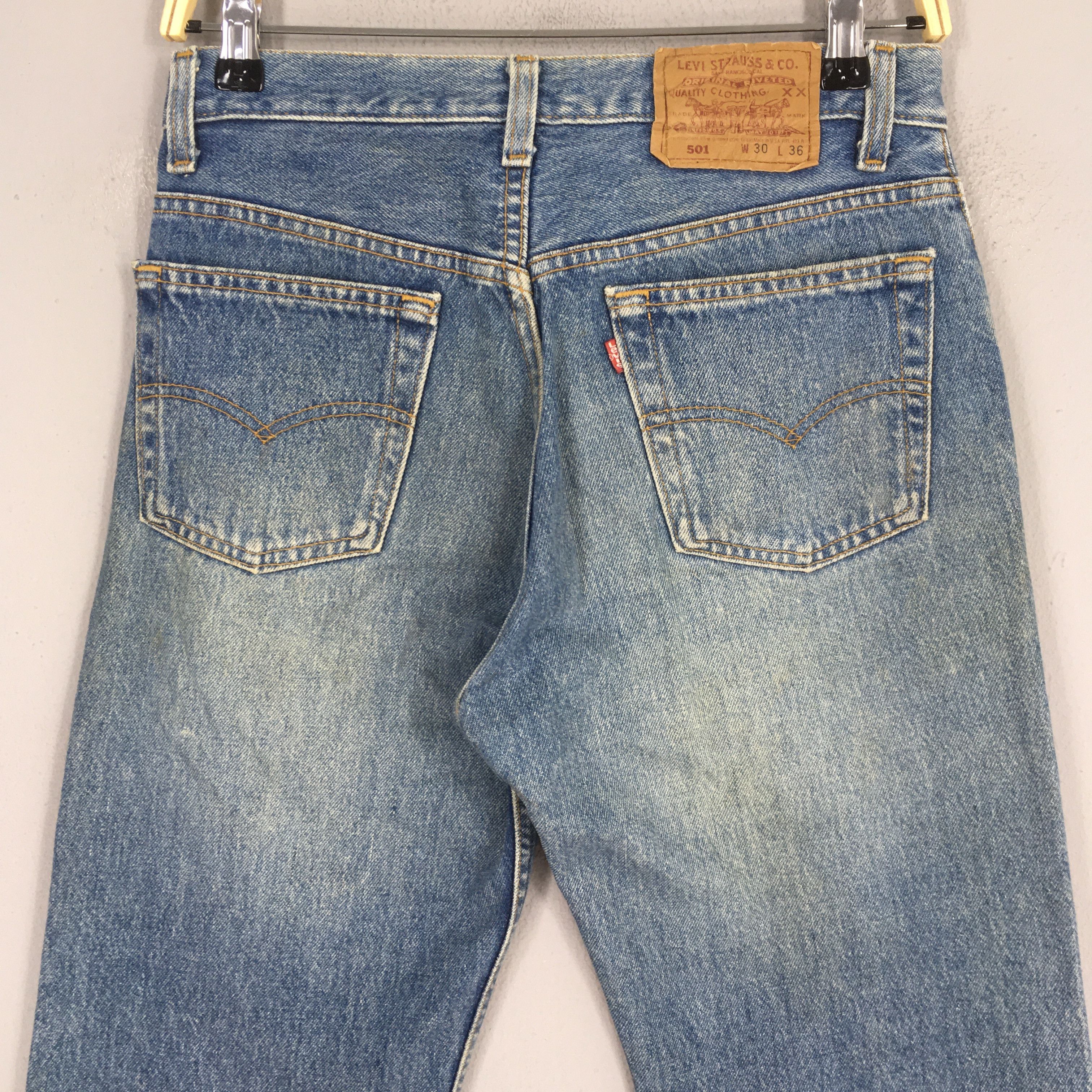 Levi's Size 28x30 Vintage 90s Levi's 501 Straight Leg Jeans S502 Size US 28 / EU 44 - 8 Thumbnail