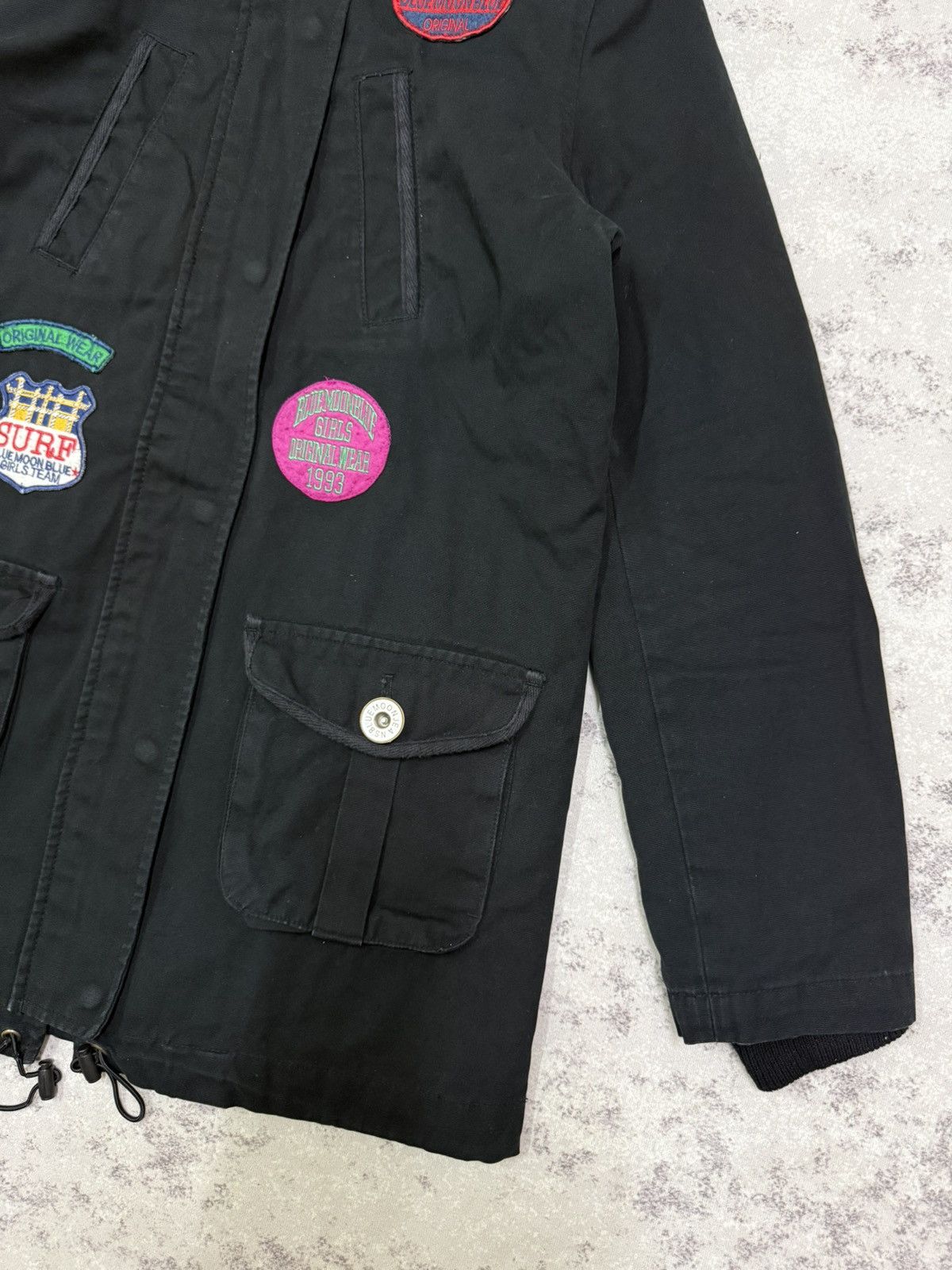 Japanese Brand Bluemoon Jeans Patches Fleece Lined Parka Jacket Hoodie Size S / US 4 / IT 40 - 5 Thumbnail