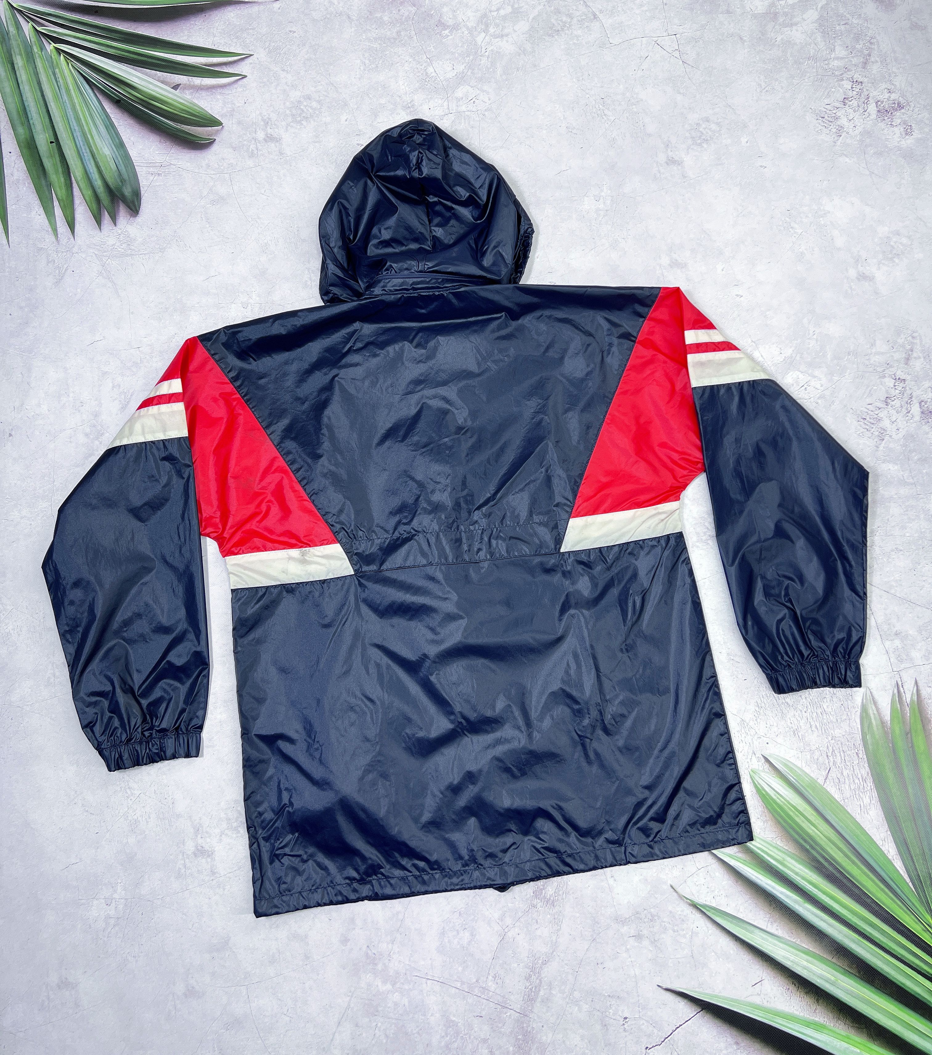 Adidas × Vintage Vintage Adidas Light Jacket Nylon Navy Blue & Red Size US M / EU 48-50 / 2 - 22 Thumbnail