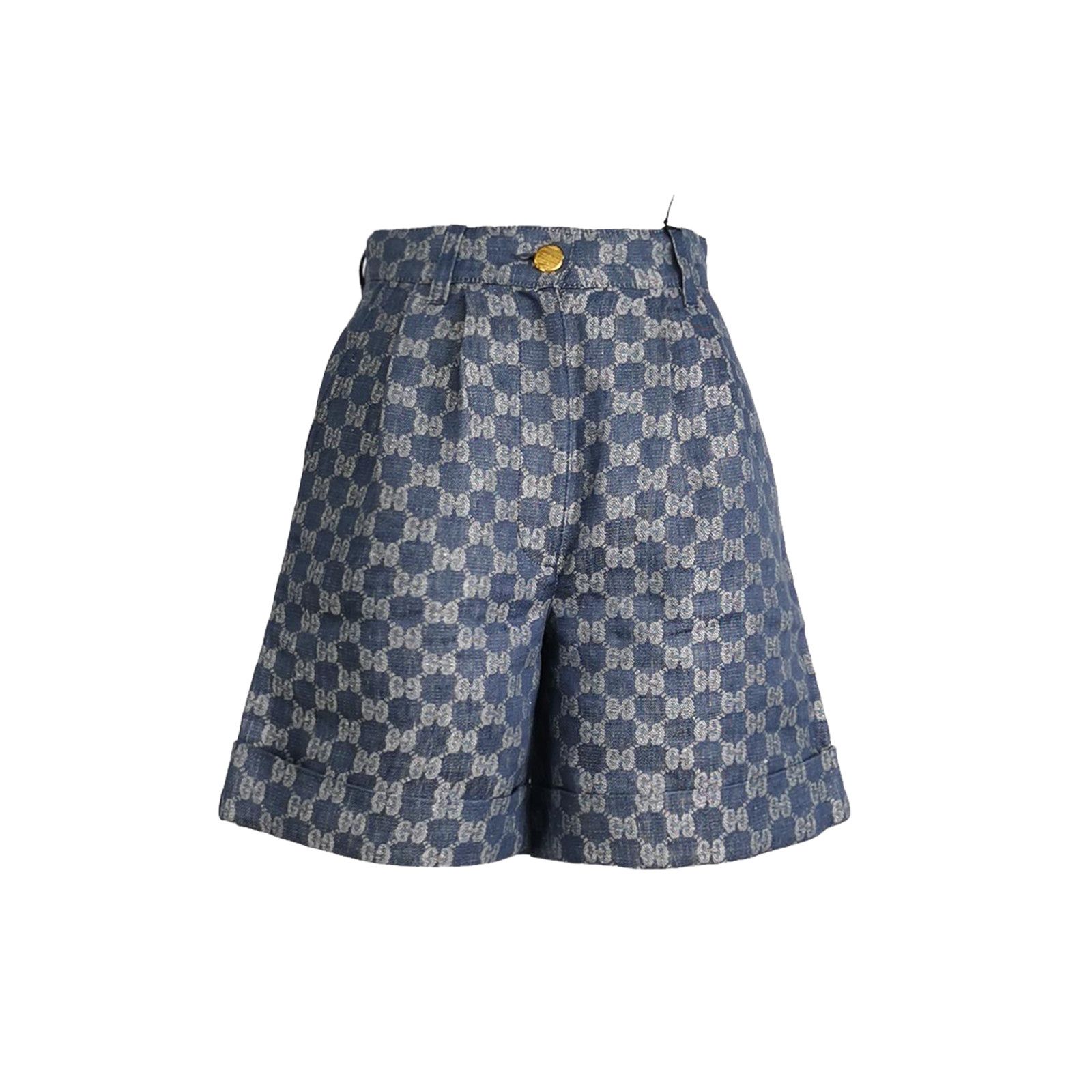 Gucci Gucci GG Monogram Linen Shorts Size 36 Size 25" / US 0 / IT 36 - 1 Thumbnail