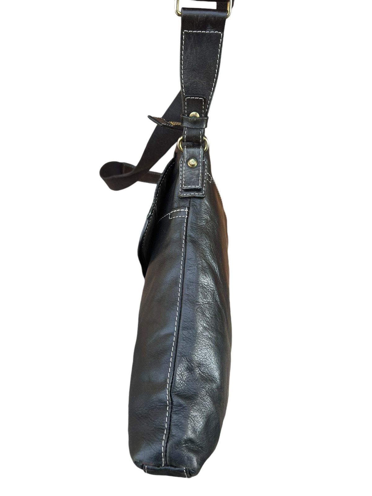Leather Indeed Per Tutti Japan Black Patina Leather Bag Sling Size ONE SIZE - 12 Thumbnail