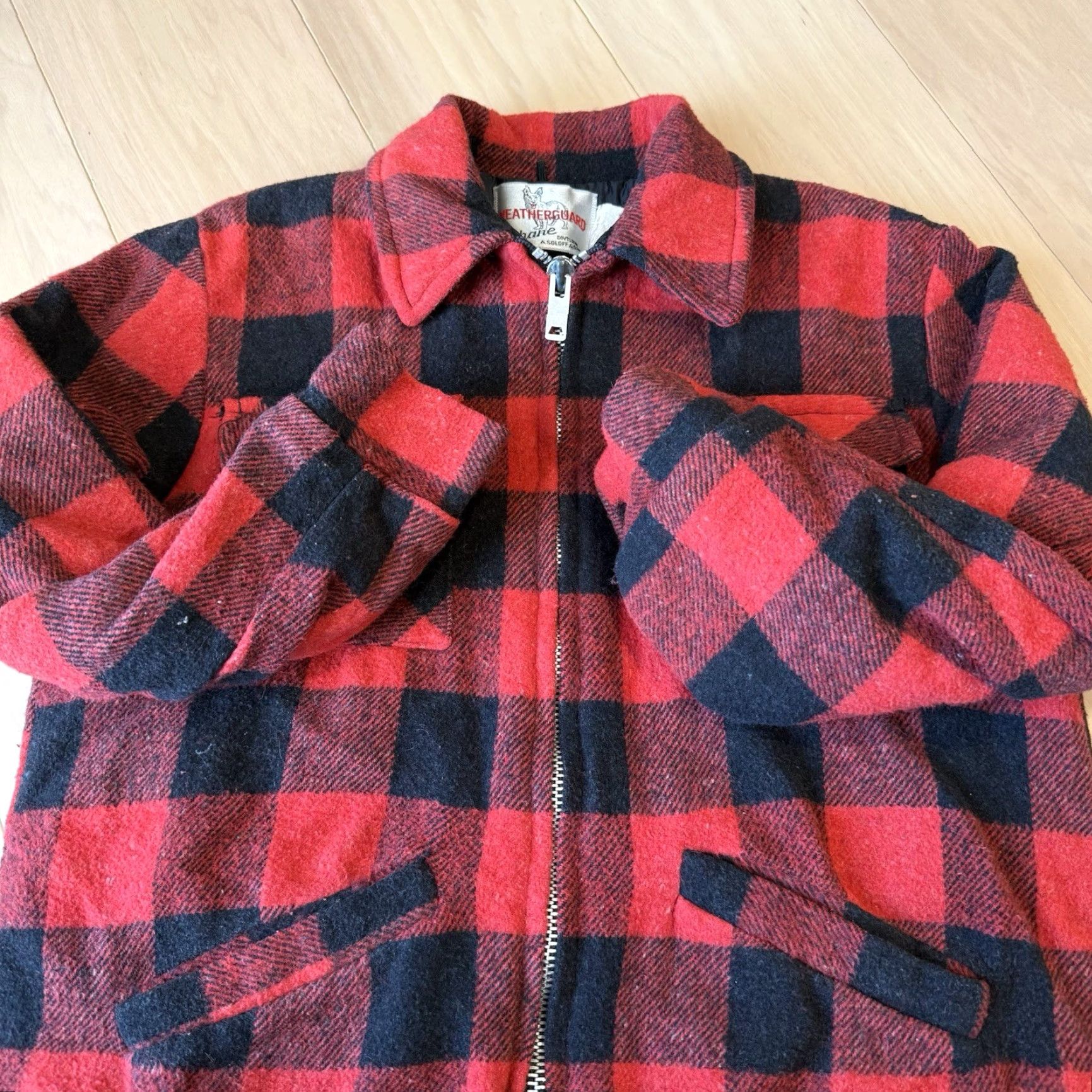 Vintage VINTAGE Weatherguard Shane Jacket M Red 80s Buffalo Plaid Wool Overcoat PNW Size US M / EU 48-50 / 2 - 4 Thumbnail