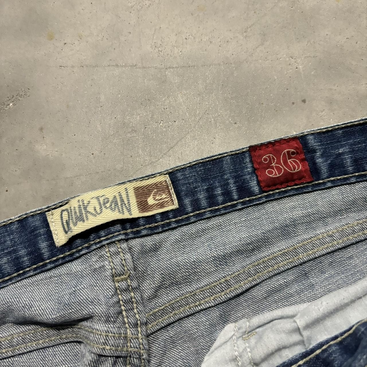 Quiksilver × Vintage Crazy Vintage Y2K/2000s Grunge Faded Medium Wash Quiskilvsr Skater Denim Jeans! Size US 34 / EU 50 - 8 Thumbnail