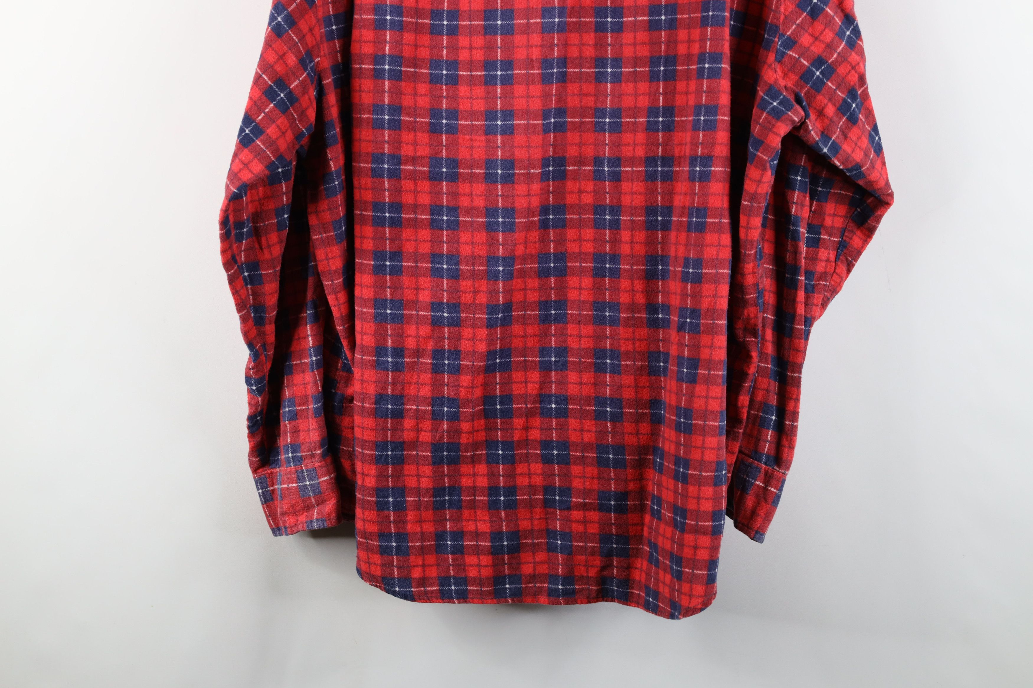 Vintage Vintage 70s Streetwear Collared Button Shirt Red Plaid Size US XL / EU 56 / 4 - 13 Thumbnail