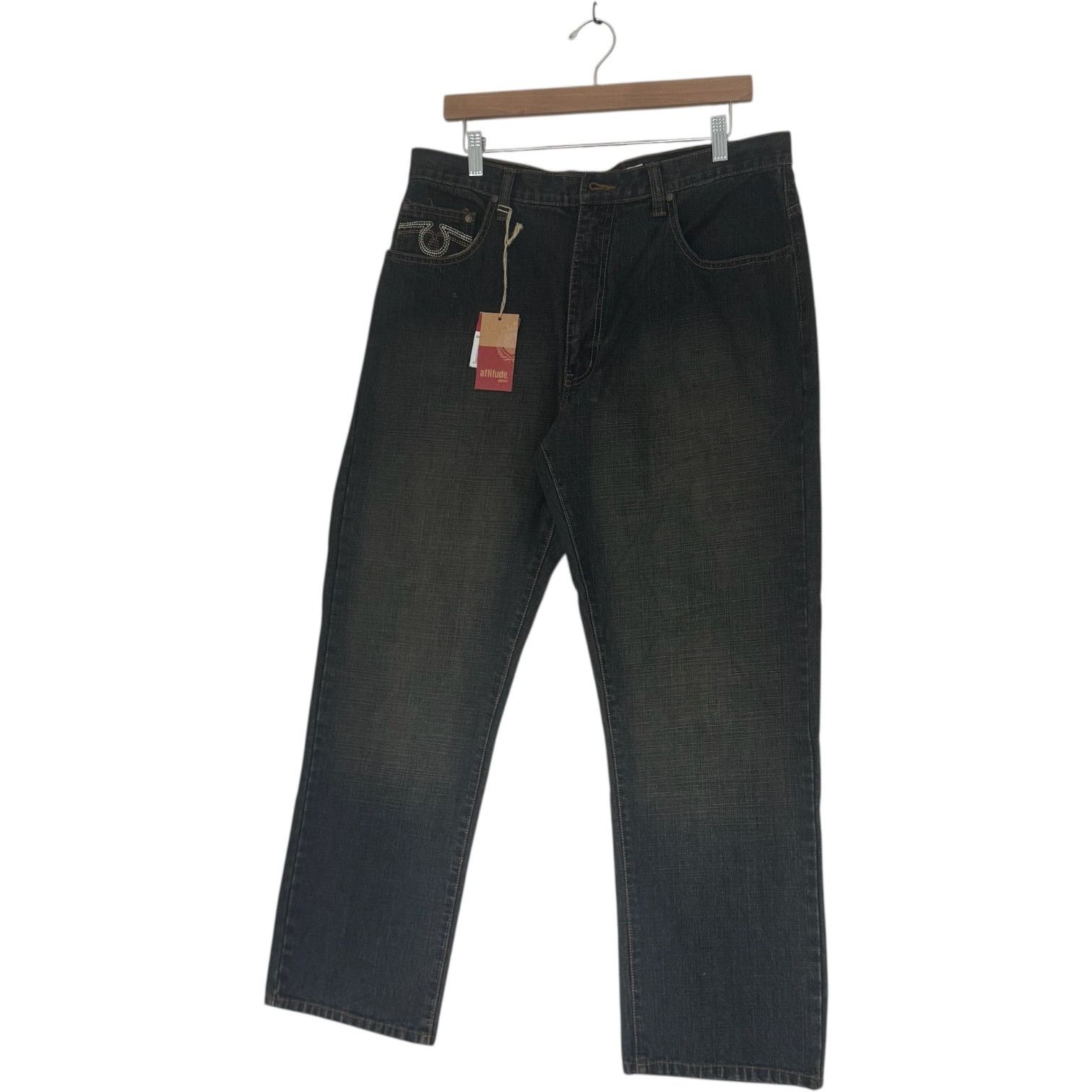Vintage Vintage NTW Attitude Straight Leg Denim Jeans 34x30 Size US 34 / EU 50 - 3 Thumbnail