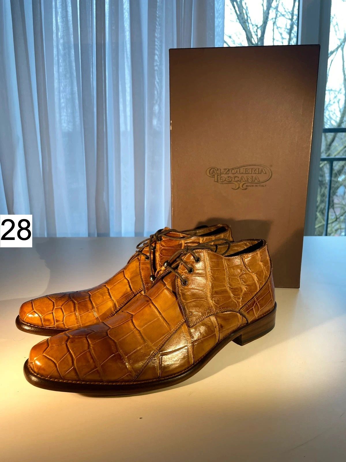 Calzedonia Tuscan Crocodile leather men's shoes Size US 8 / EU 41 - 1 Thumbnail