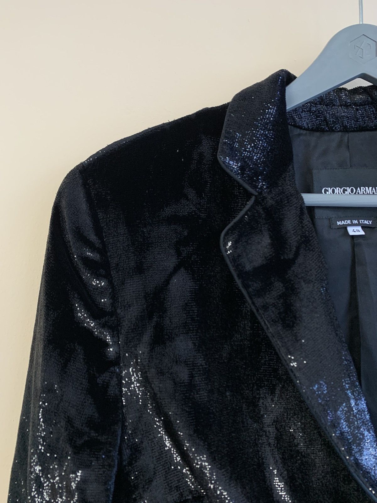 Giorgio Armani Giorgio Armani Vintage Velvet Jacket Women Black , size 48 Size XL / US 12-14 / IT 48-50 - 5 Thumbnail