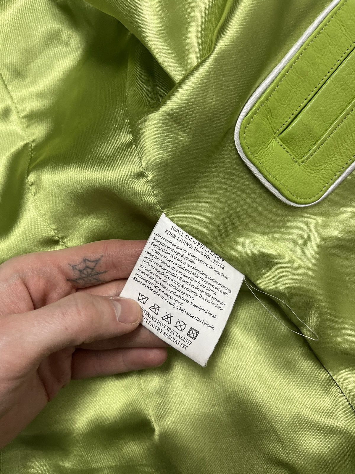 Genuine Leather rare lime green real leather zip jacket rave y2k brat Size XS / US 0-2 / IT 36-38 - 5 Thumbnail