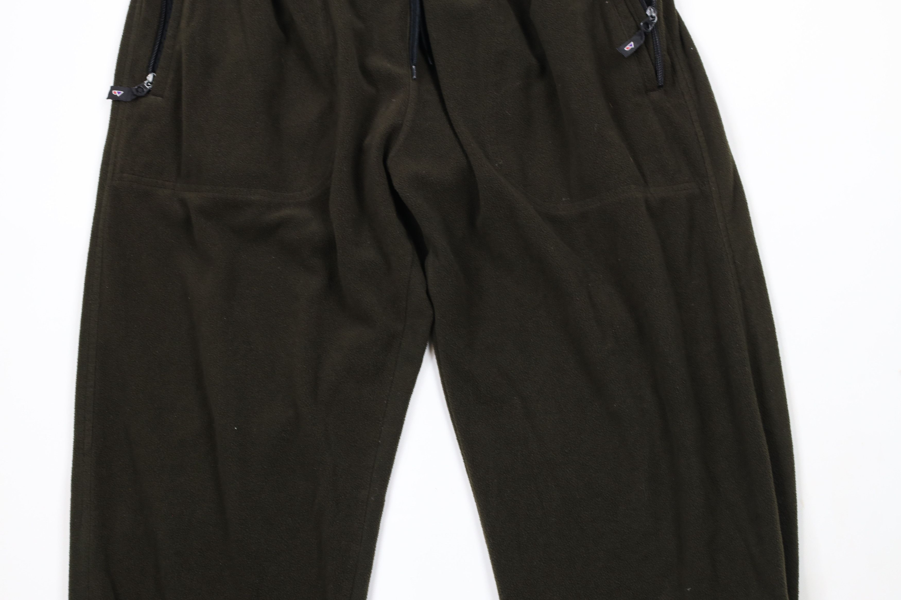 Vintage Vintage 90s Streetwear Blank Fleece Sweatpants Joggers Olive Size US 34 / EU 50 - 3 Thumbnail