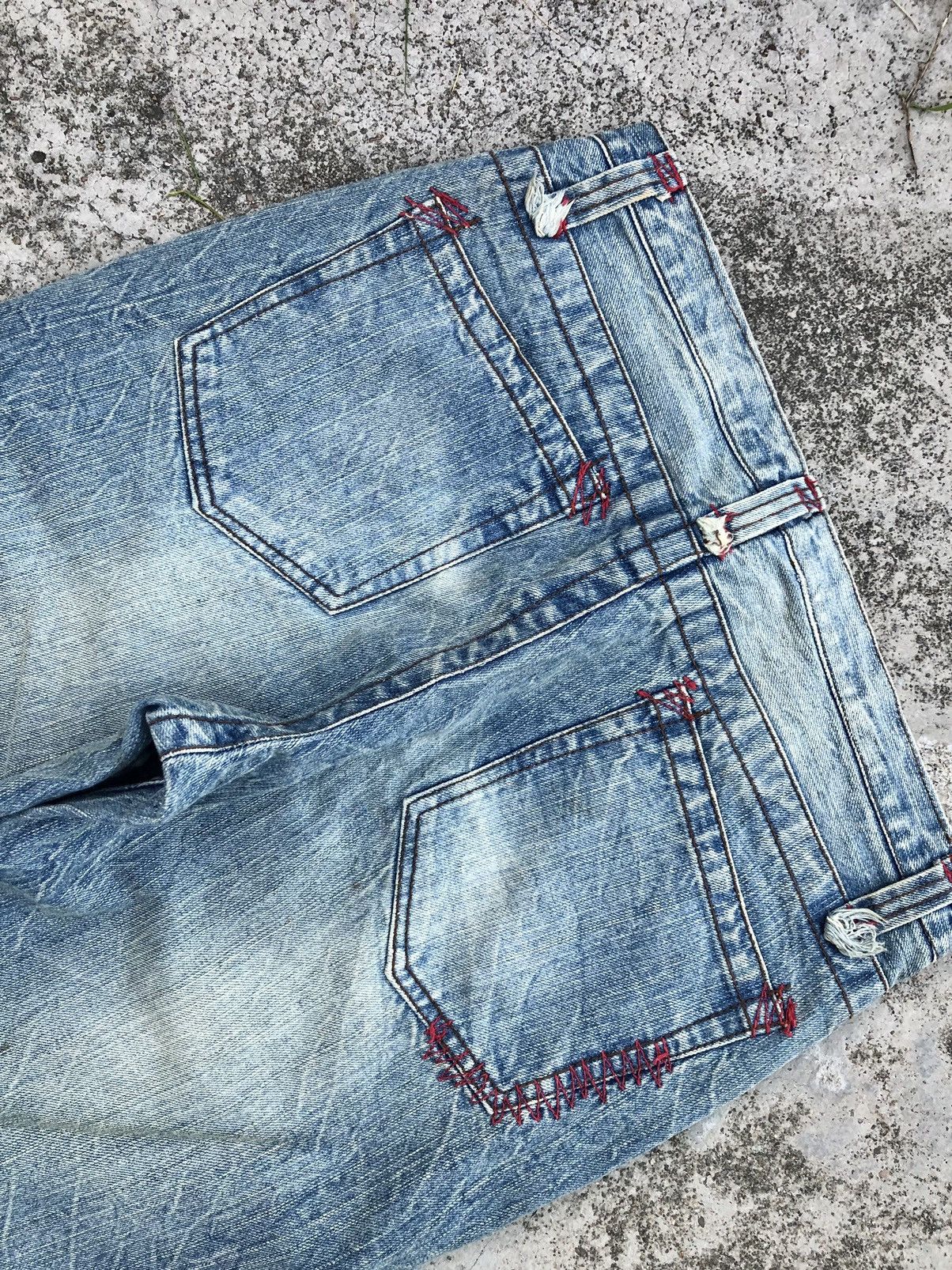 Japanese Brand ZIGZAG WASHED BLUE JEANS BY SIX STAREX EXCLUSIVE Size US 34 / EU 50 - 8 Thumbnail