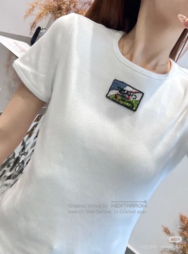 Chanel Chanel 23C embroidered studd bead sequin letter white shor Size S / US 4 / IT 40 - 9 Thumbnail
