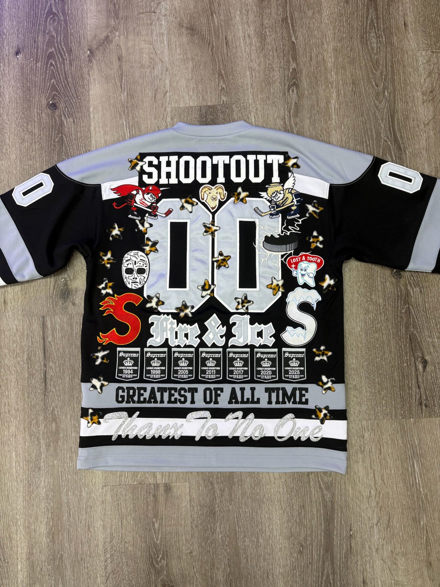 Supreme Supreme "Fire & Ice" Hockey Jersey (Black) Size US S / EU 44-46 / 1 - 2 Thumbnail
