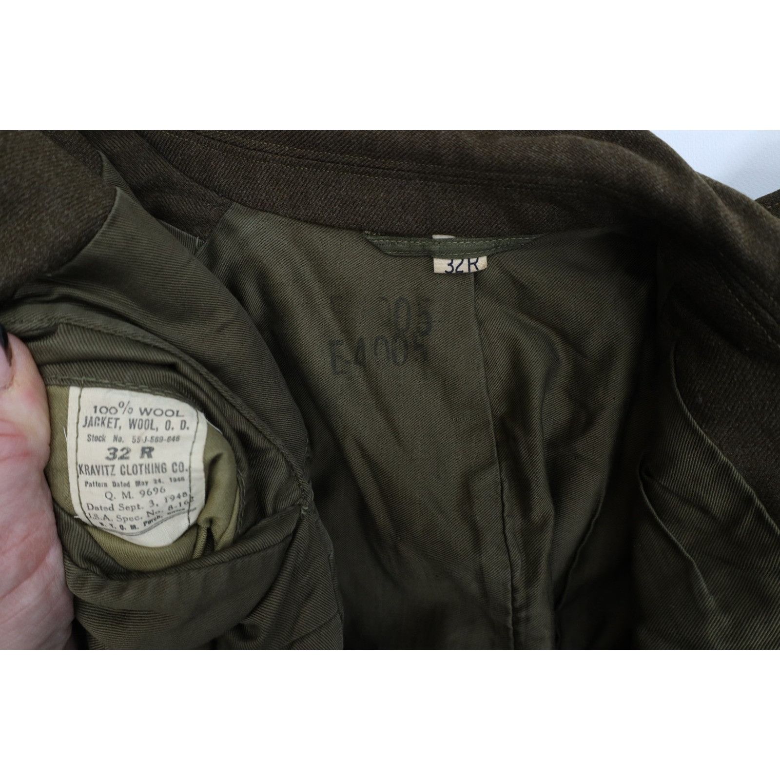 Vintage Vintage 50s Korean War 32R 2 Piece Wool Ike Uniform Suit Size 34R - 6 Thumbnail