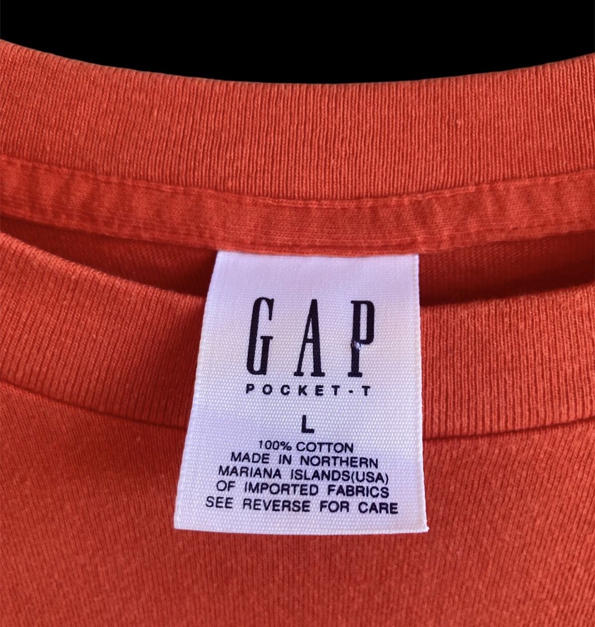 Gap Vintage Gap Orange Pocket Tee Single Stitch 90s Blank Size US L / EU 52-54 / 3 - 6 Thumbnail