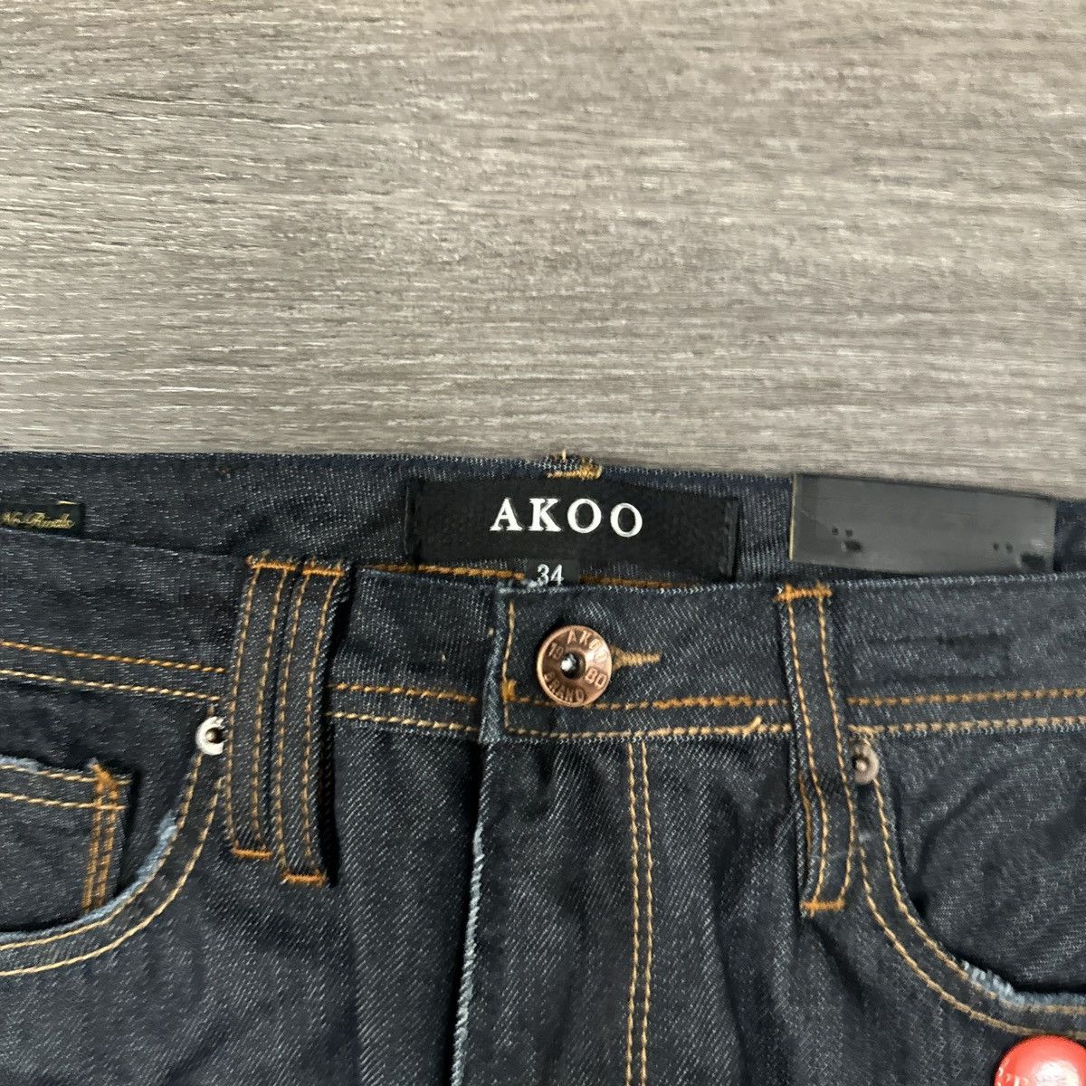 AKOO × Japanese Brand × Vintage Vintage Y2K Akoo rockstar Japanese denim style jeans Size US 34 / EU 50 - 9 Thumbnail