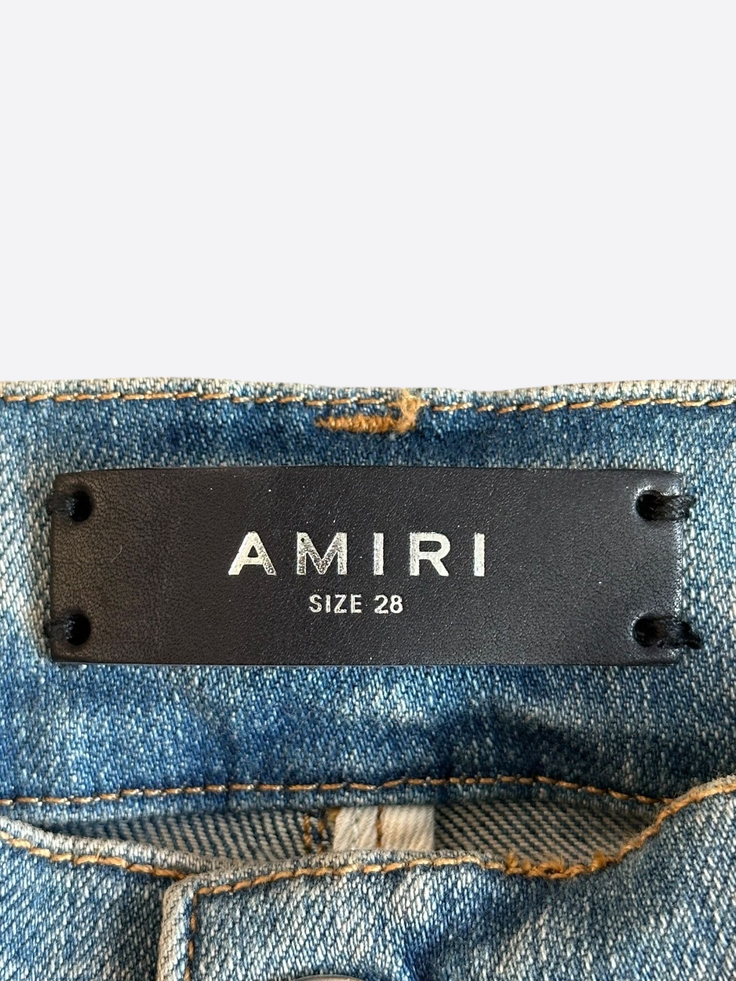 Amiri Amiri Clay Indigo Quilted Patch Jeans Size US 31 - 3 Thumbnail