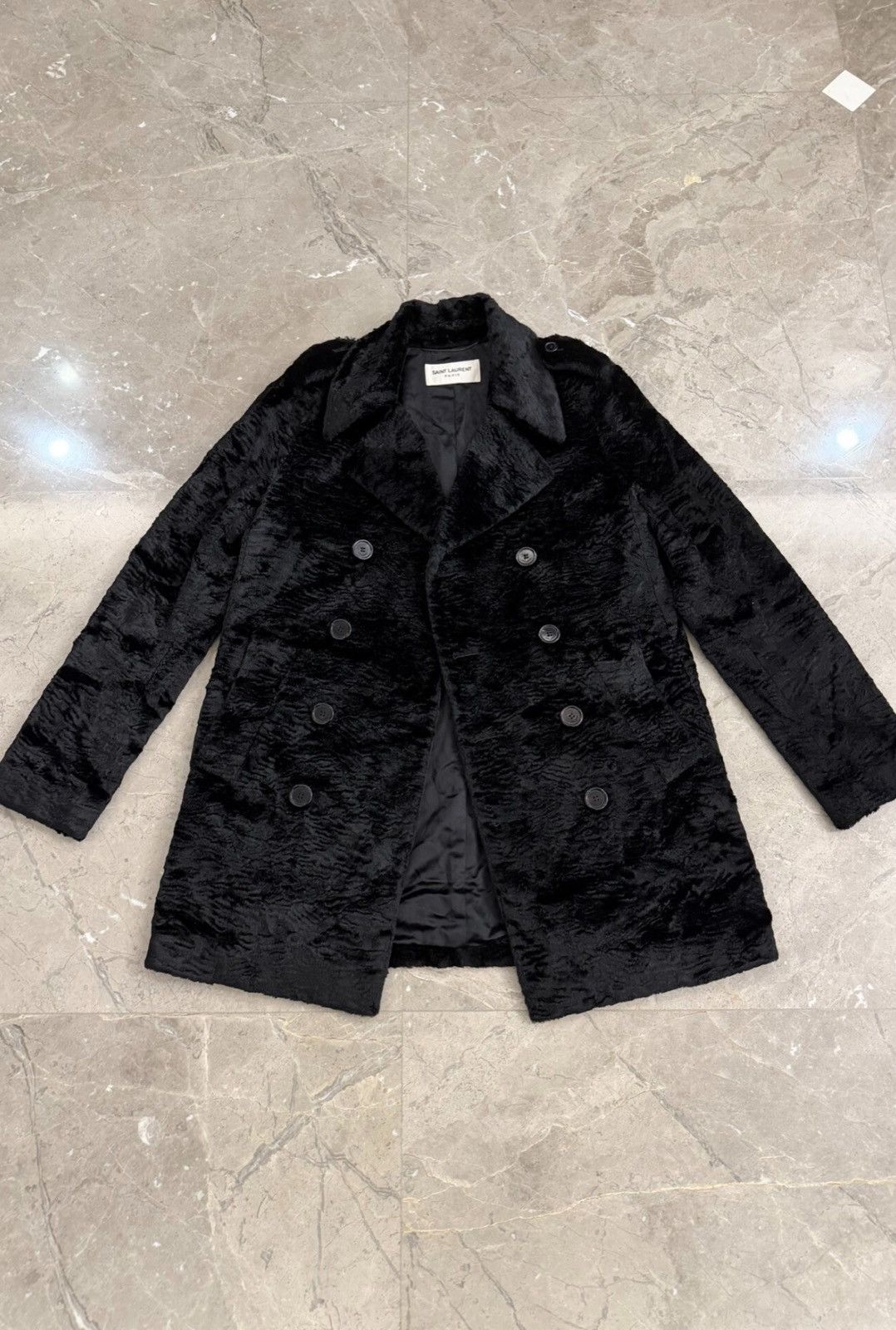 Saint Laurent Paris Saint Laurent SLP Black Eco Fur Coat Sz.50 Size US M / EU 48-50 / 2 - 2 Thumbnail