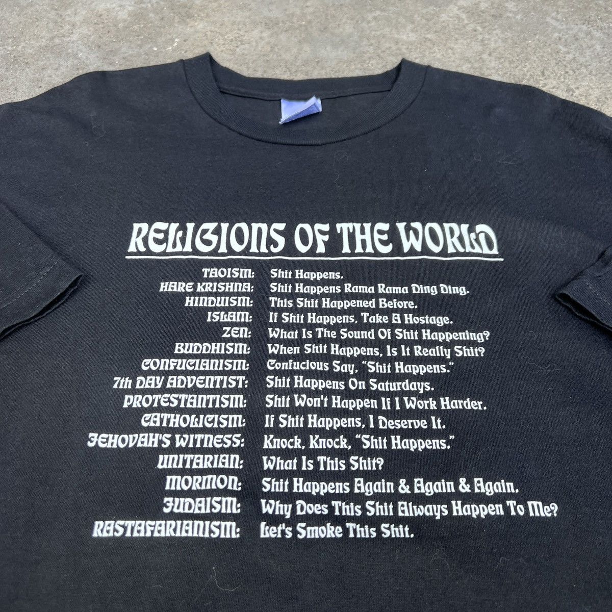 Vintage Vintage Y2K Religions of World Funny Quote Tee 2XL God Size US XXL / EU 58 / 5 - 1 Thumbnail