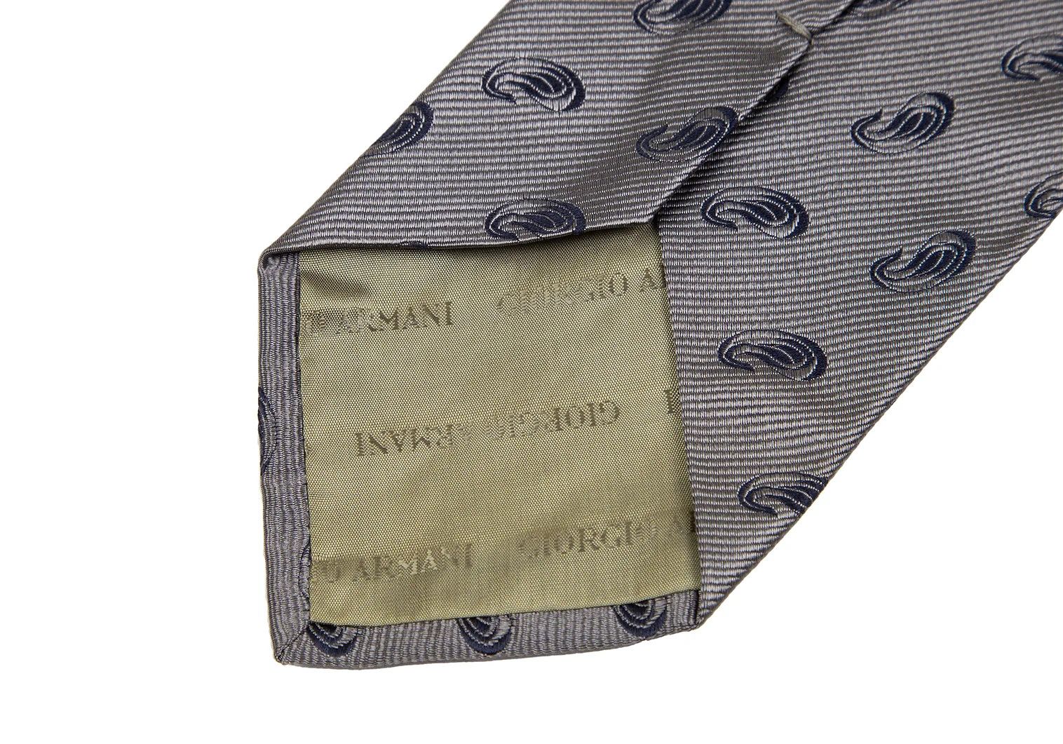 Armani Collezioni Silk Paisley Tie in Silver - Good Condition Size ONE SIZE - 7 Thumbnail