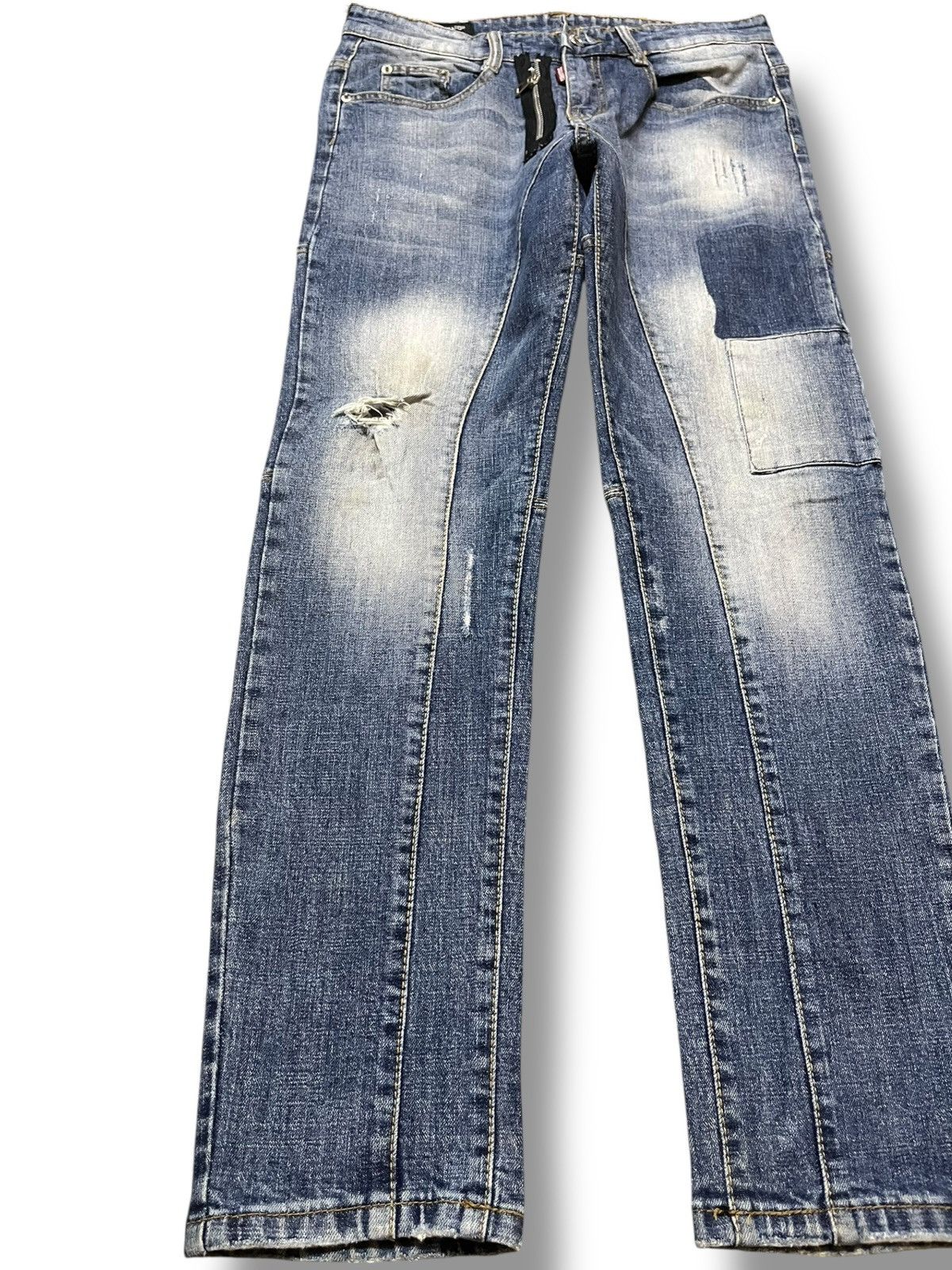 Dsquared2 Vintage Dsquared2 Slim Fit Patchwork Sashiko Boro Denim Size US 30 / EU 46 - 3 Thumbnail