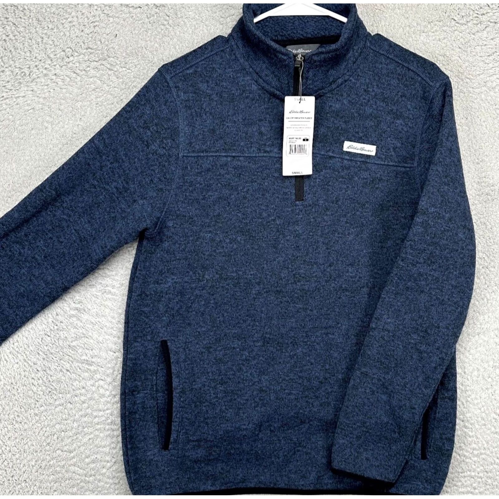 Eddie Bauer Eddie Bauer Sweater Mens Small Navy Fleece Quarter Zip Pullover Classic Fit NEW Size US S / EU 44-46 / 1 - 4 Thumbnail