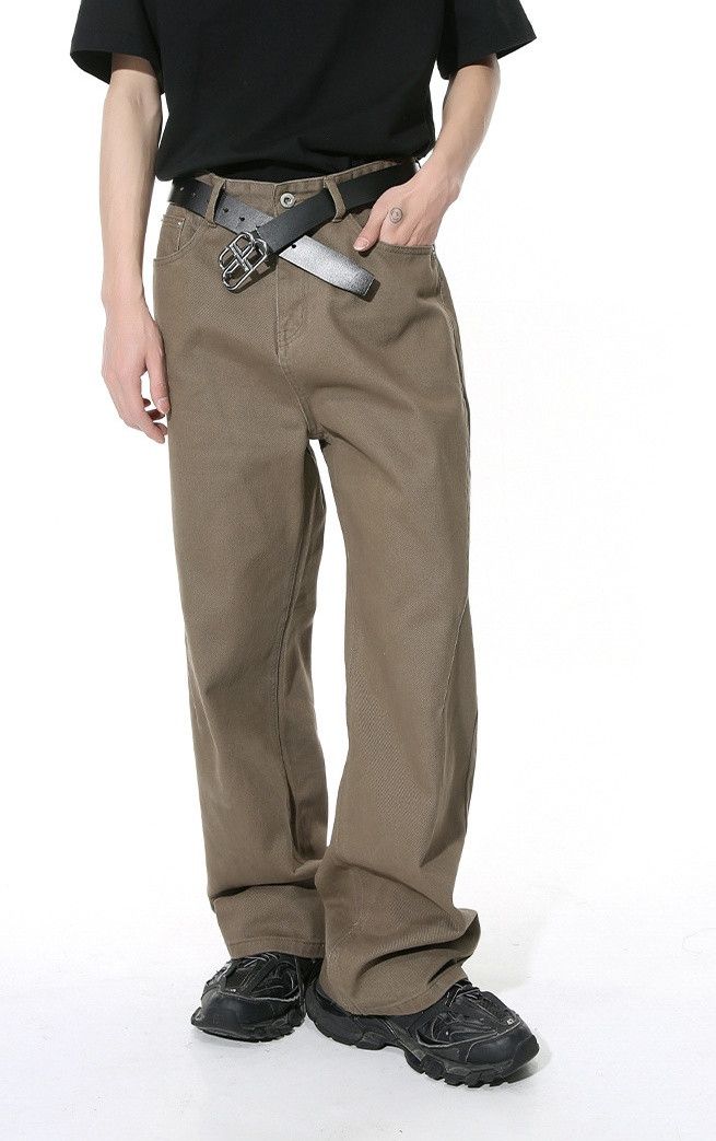 Japanese Brand × Jean Brown simple straight loose versatile jeans Size US 32 / EU 48 - 2 Thumbnail
