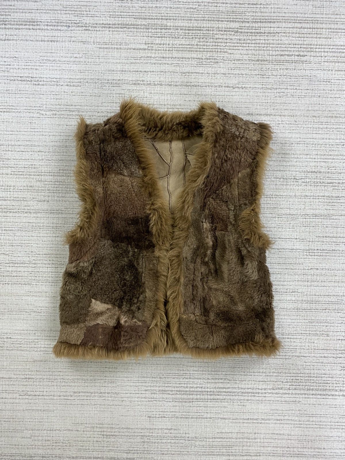 Leather × Other × Vintage Vintage Leather Patchwork Fur Vest Size US S / EU 44-46 / 1 - 6 Thumbnail