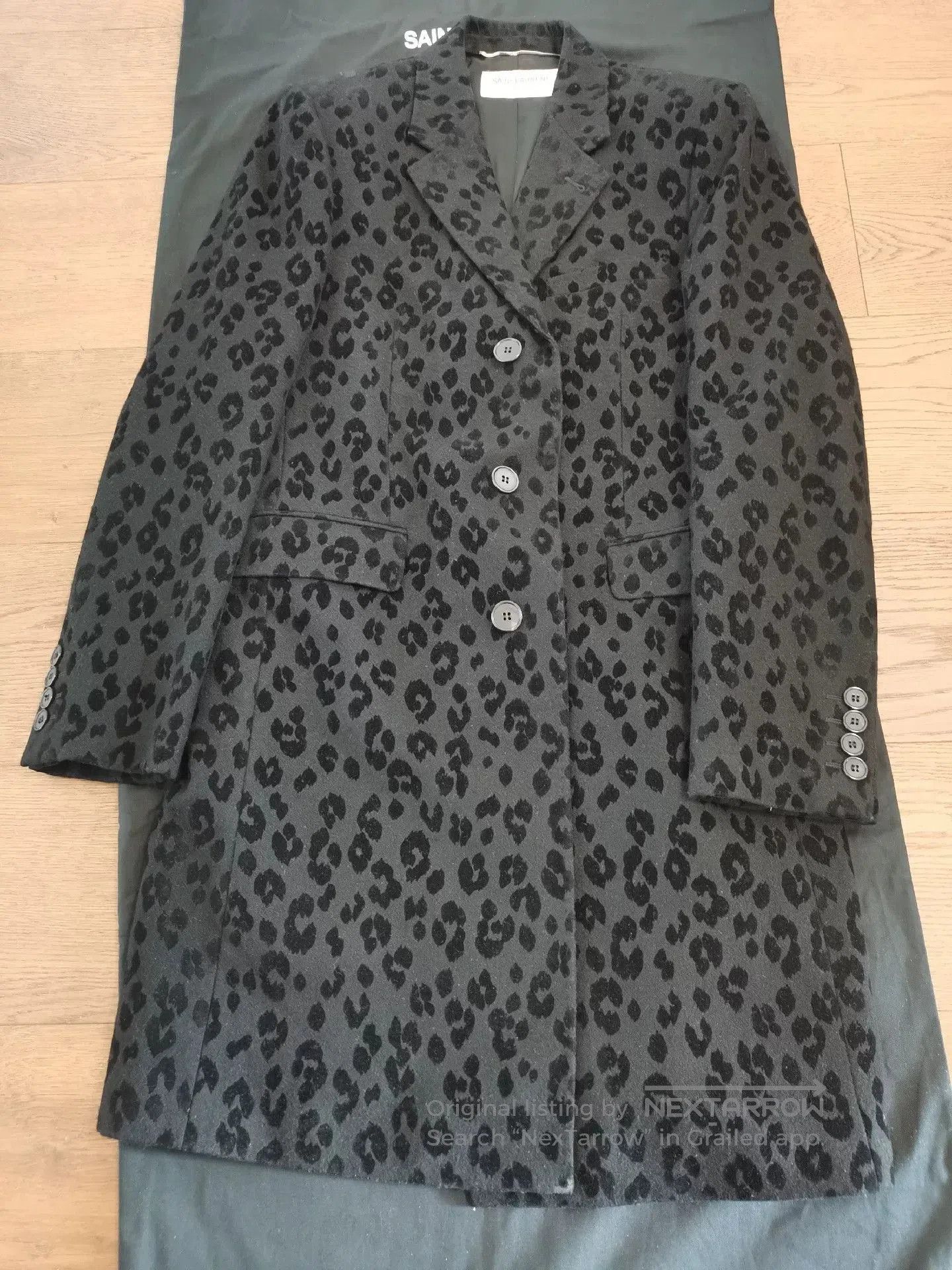 Saint Laurent Paris Saint Laurent Gray Leopard Print Coat. Size US M / EU 48-50 / 2 - 1 Thumbnail