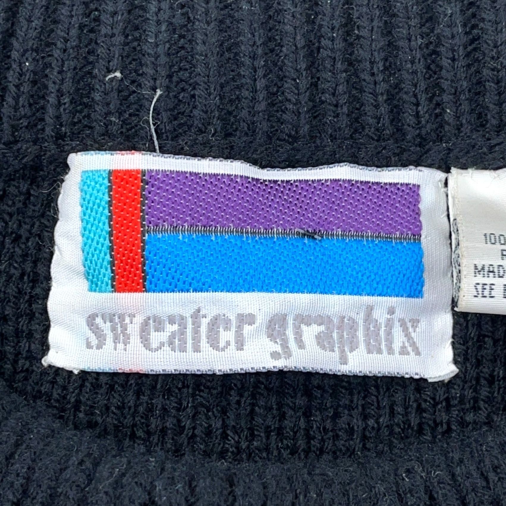 VINTAGE Sweater Graphix Geometric Diamond Knit Pullover Men L 
