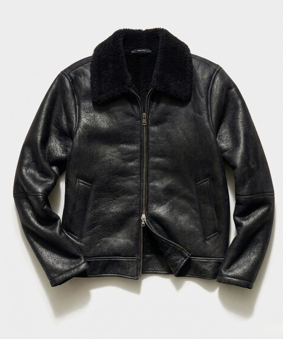 Todd Snyder Italian Shearling Leather Aviator Bomber Jacket Large Size US L / EU 52-54 / 3 - 2 Thumbnail