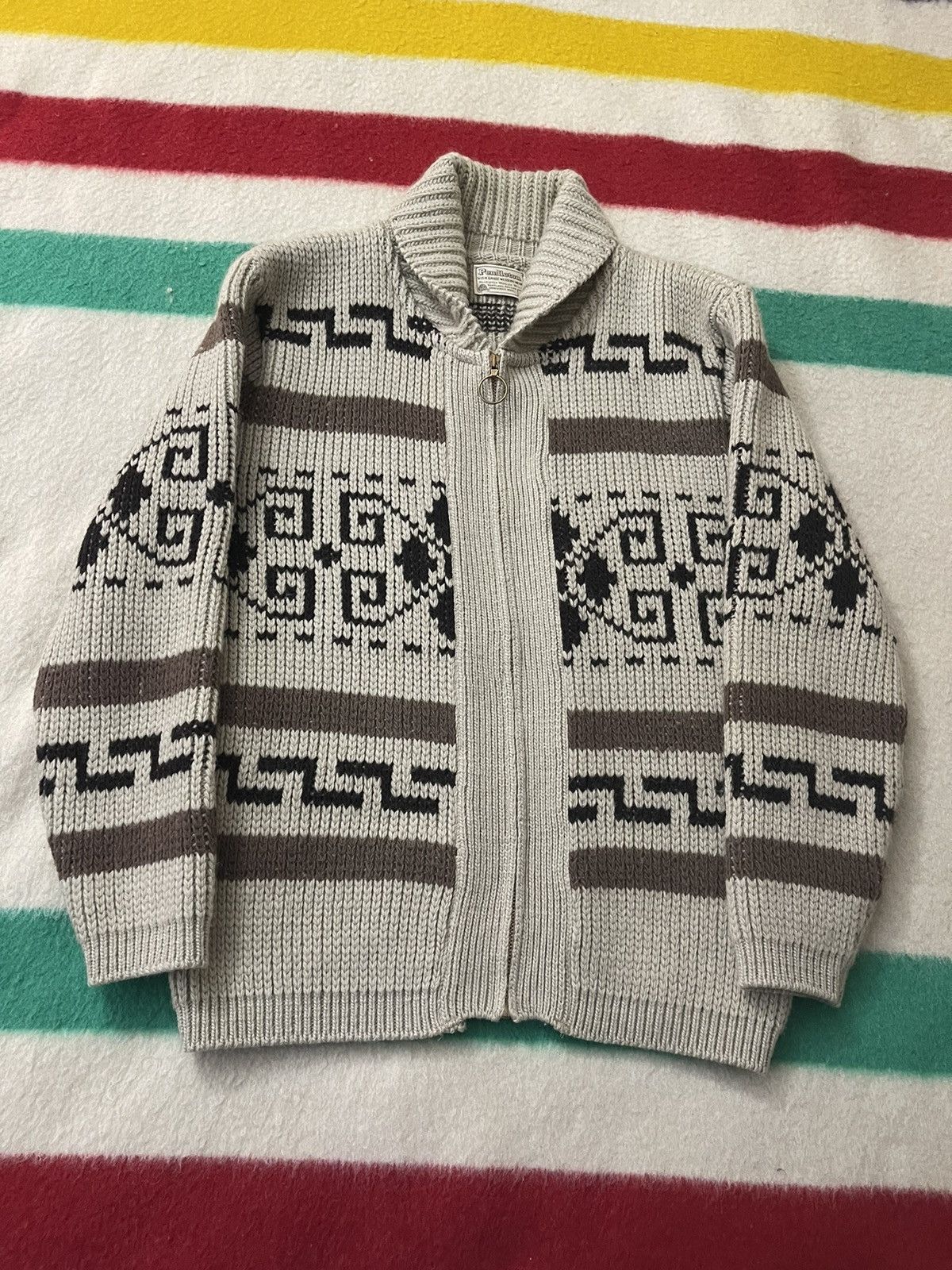 Pendleton Vintage Pendleton Cardigan Lebowski Cowichan 70s Talon Large ...