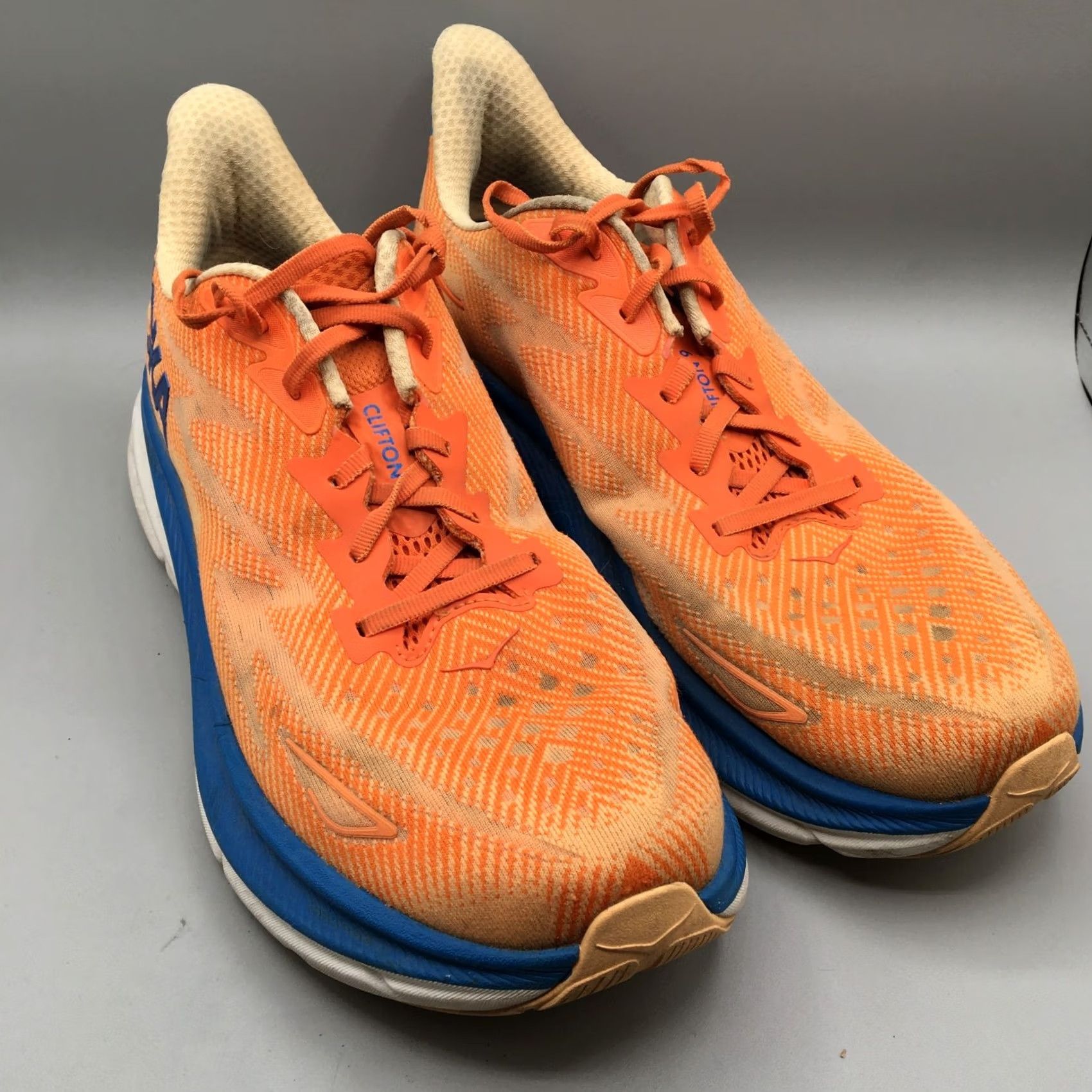 Vintage Hoka One One Clifton 9 Mens 12 Orange Comfort Run Walk Shoes Sneaker Athletic Casual Summer Fall Spring D Mens Size US 12 / EU 45 - 2 Thumbnail
