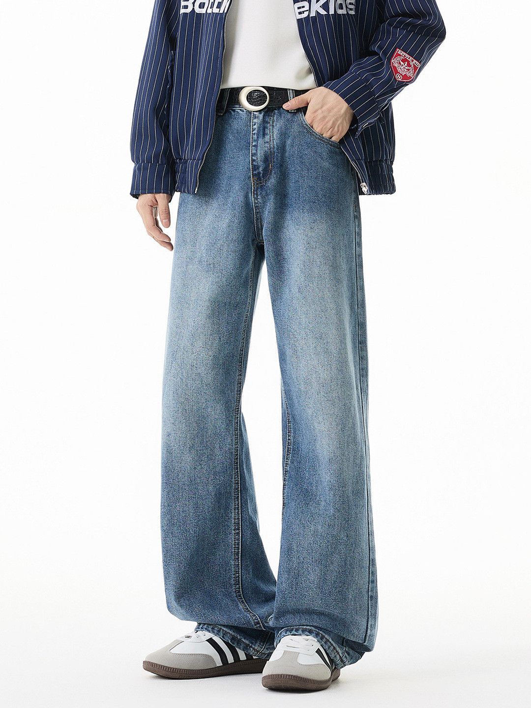 Japanese Brand Men's retro cleanfit street distressed straight leg jeans Size US 32 / EU 48 - 2 Thumbnail