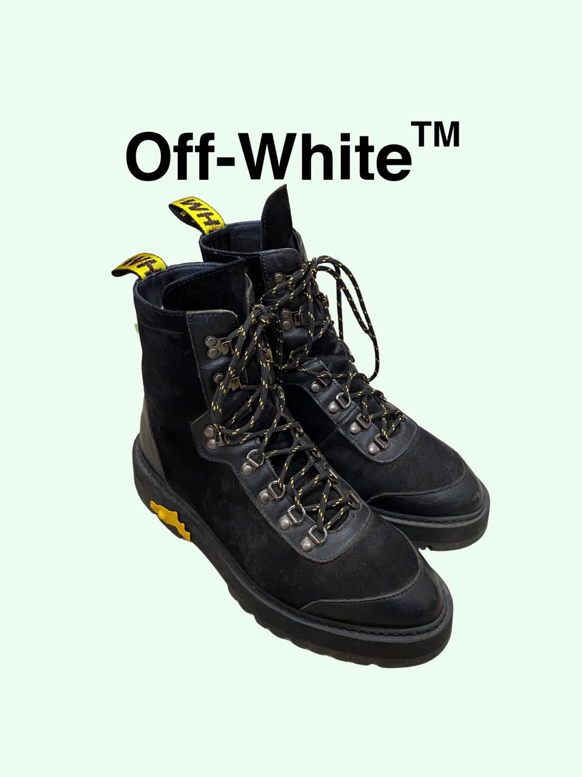 Off-White Off White Suede Hiking Boots in Black Size US 8 / EU 41 - 1 Thumbnail