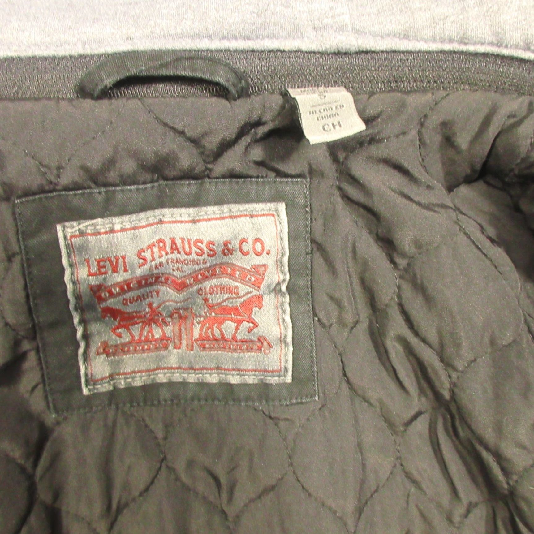 Levi's Levi's Jacket Mens Small Black Canvas Bomber Insulated Hooded Quilted Stand-Up Collar Pockets Zip Wind-Resistant Size US S / EU 44-46 / 1 - 3 Thumbnail