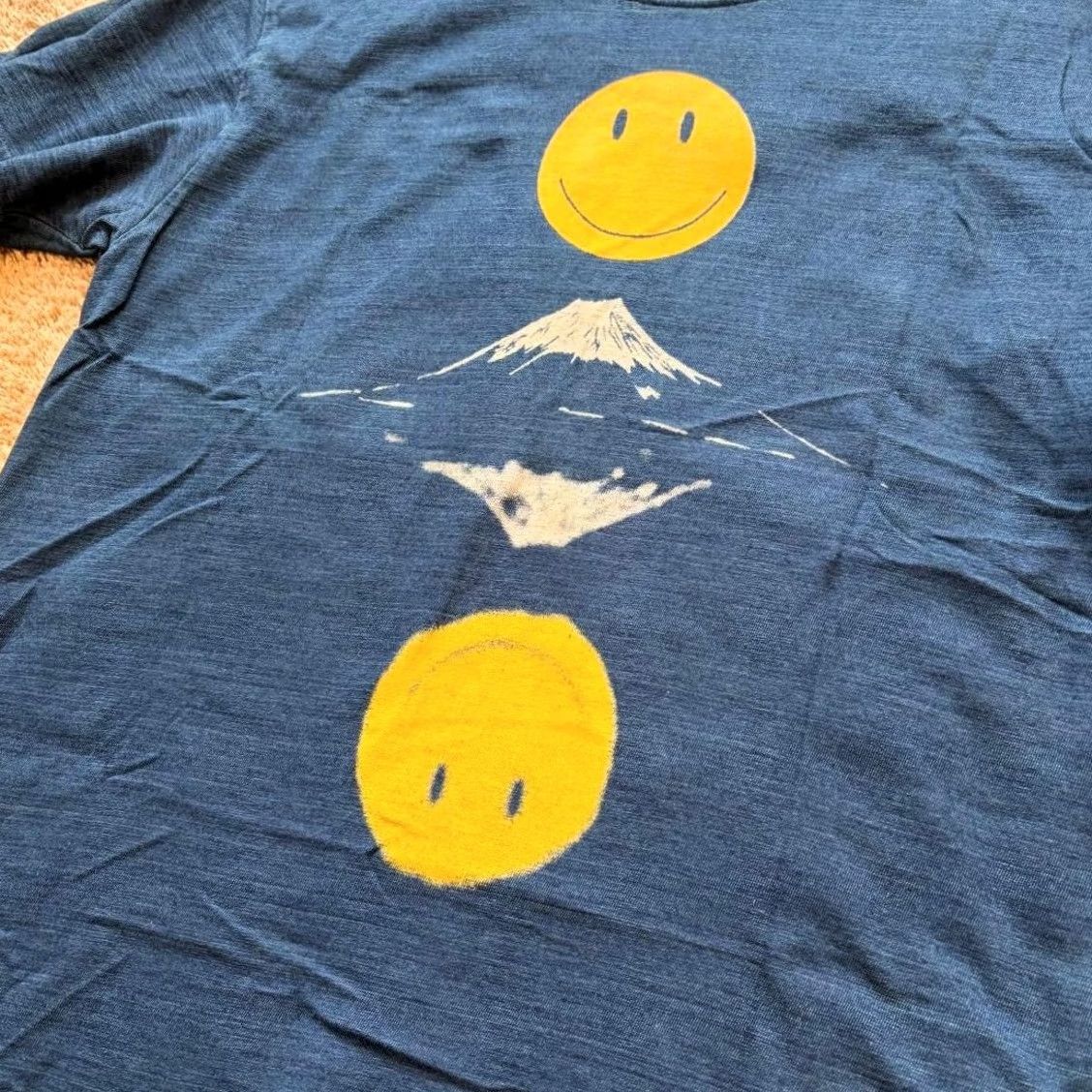 Kapital KAPITAL Smile Mt. Fuji Printed T-Shirt Indigo Short Sleeve Men’s XL Crew Neck Cotton Size US XL / EU 56 / 4 - 3 Thumbnail