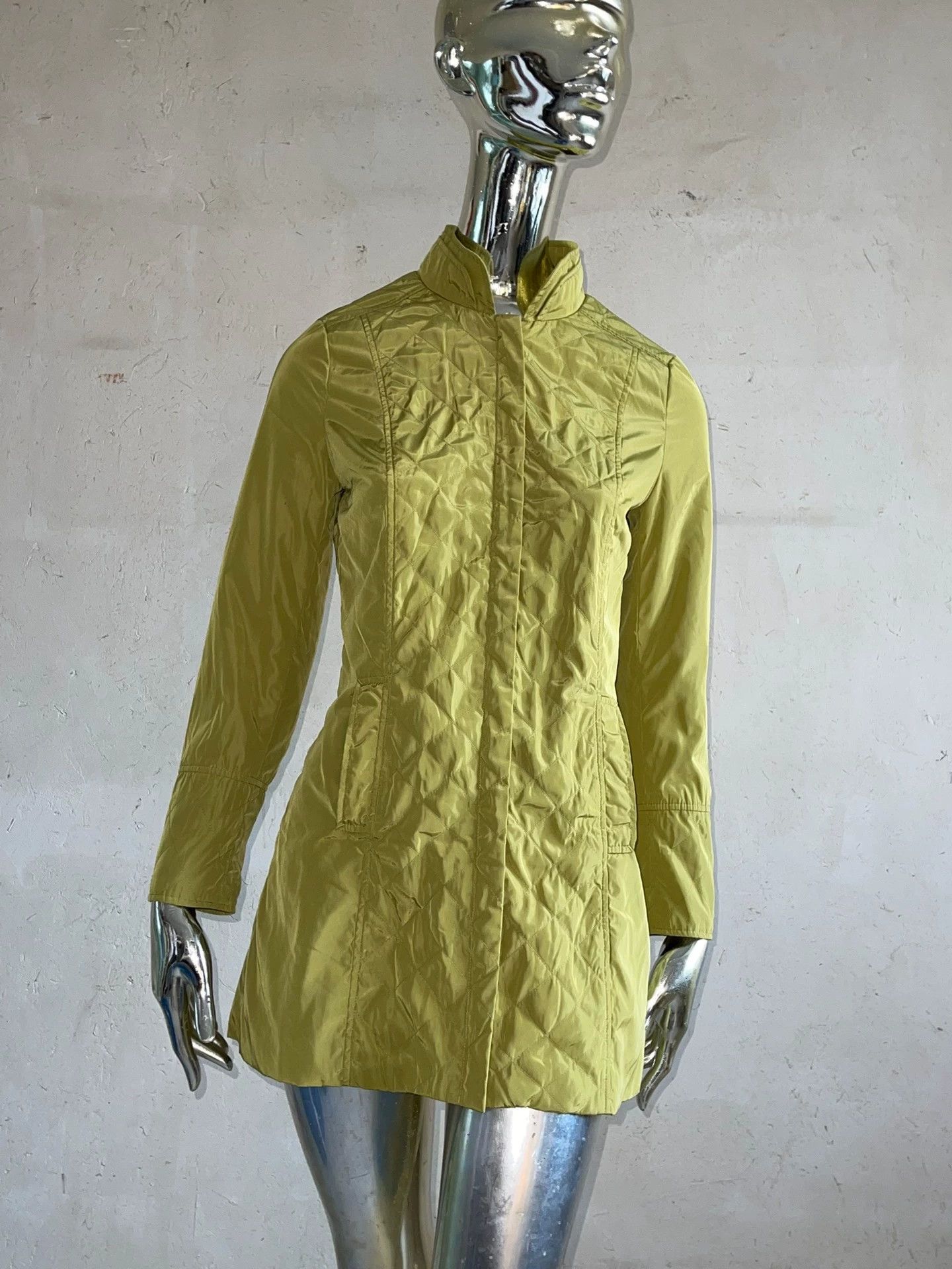 Prada Prada lime green shiny slim thin down stand collar jacket 40 Size S / US 4 / IT 40 - 1 Thumbnail