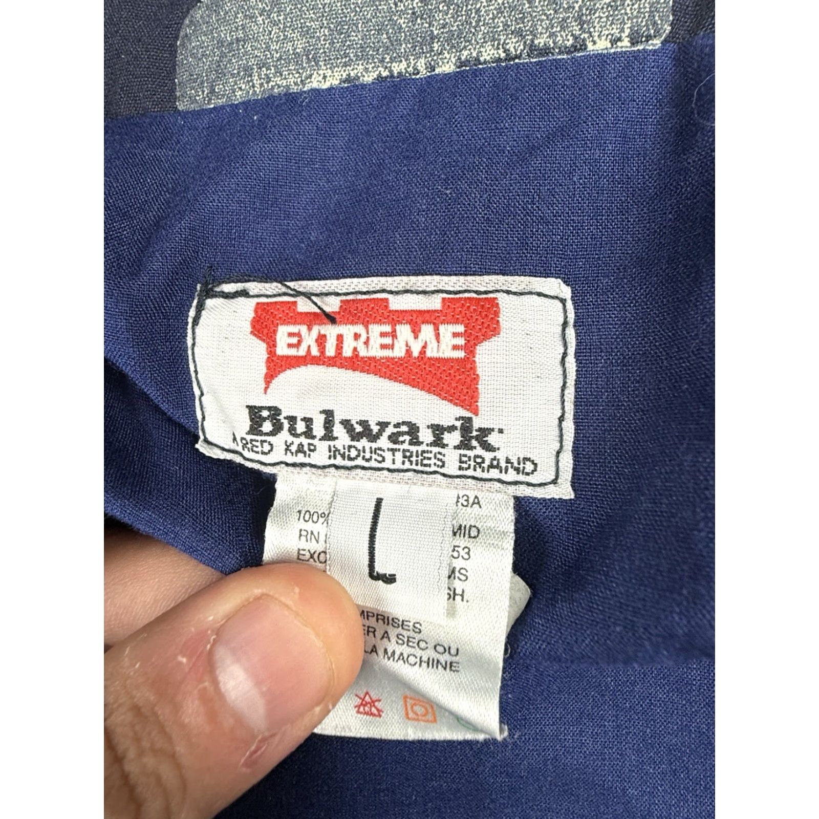 Vintage Bulwark Jacket Mens L Blue Flame Resistant Bomber Workwear Shirt? Size US L / EU 52-54 / 3 - 3 Thumbnail
