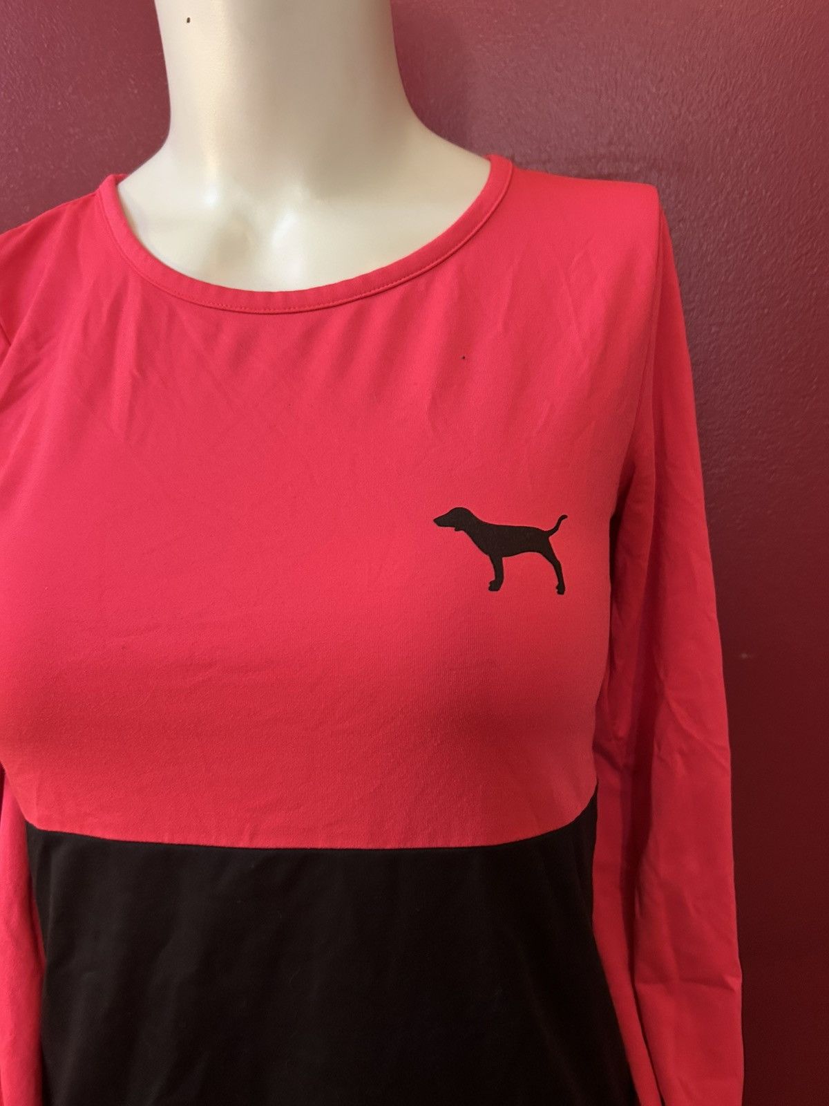 Victoria's Secret Victorias Secret PINK Black and Pink Long Sleeve Shirt Small Size S / US 4 / IT 40 - 2 Thumbnail