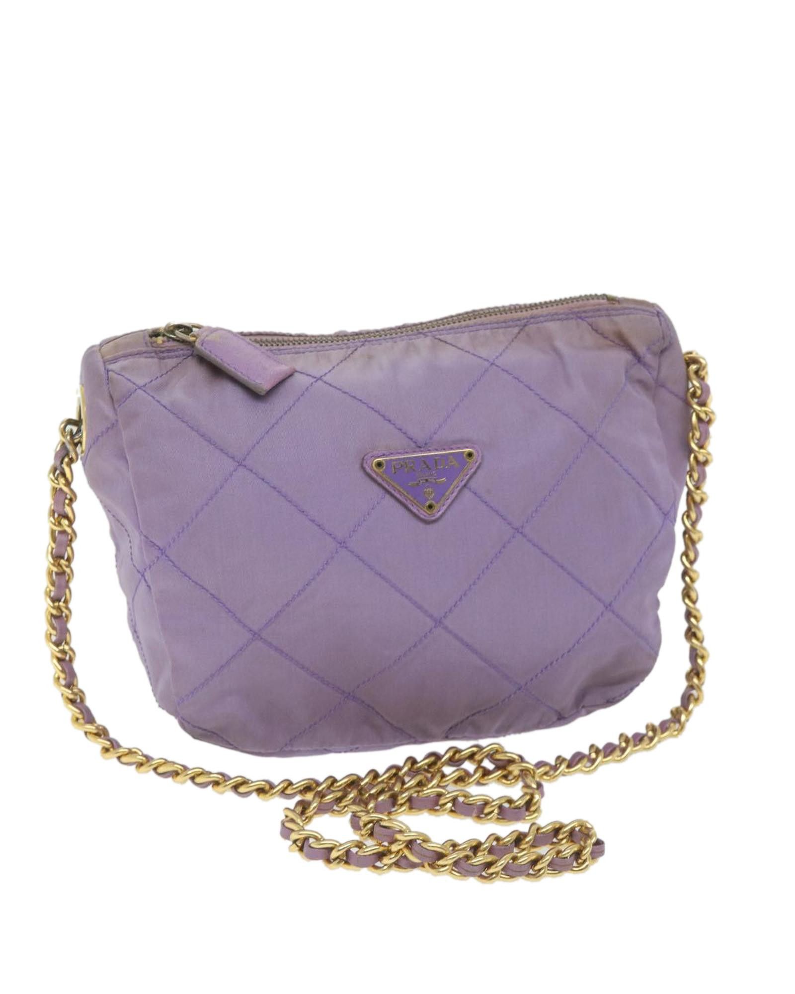 image of Prada Elegant Purple Synthetic Bag, Women's