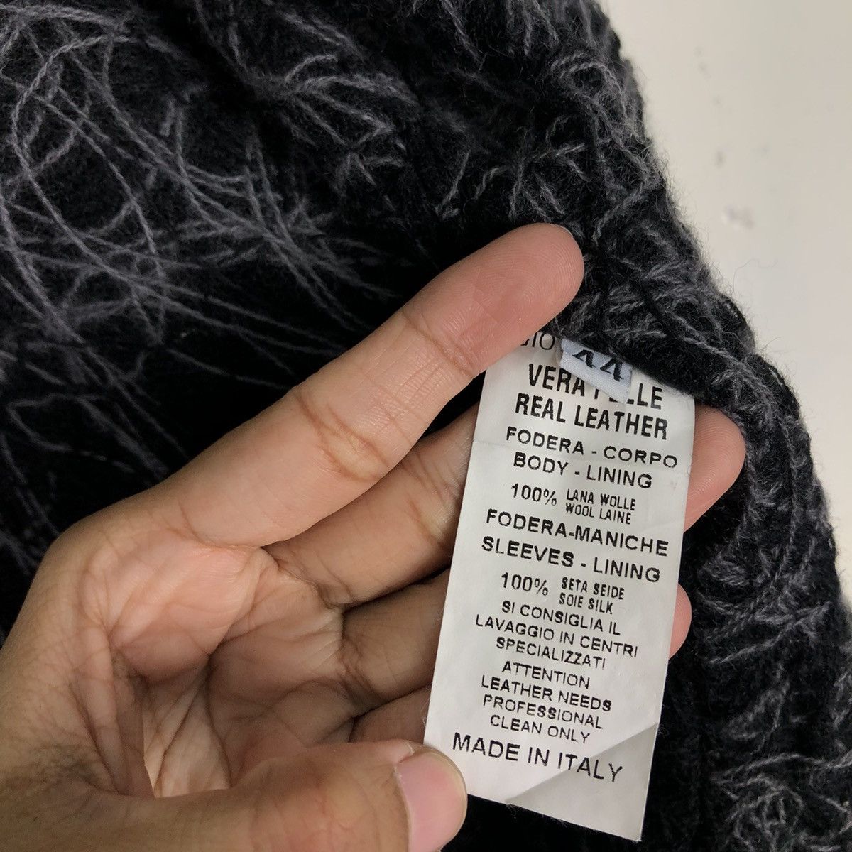Giorgio Brato 🔥Vtg Cropped Leather Jacket Biker Wool Blanket Giorgi Brato Size US S / EU 44-46 / 1 - 18 Thumbnail